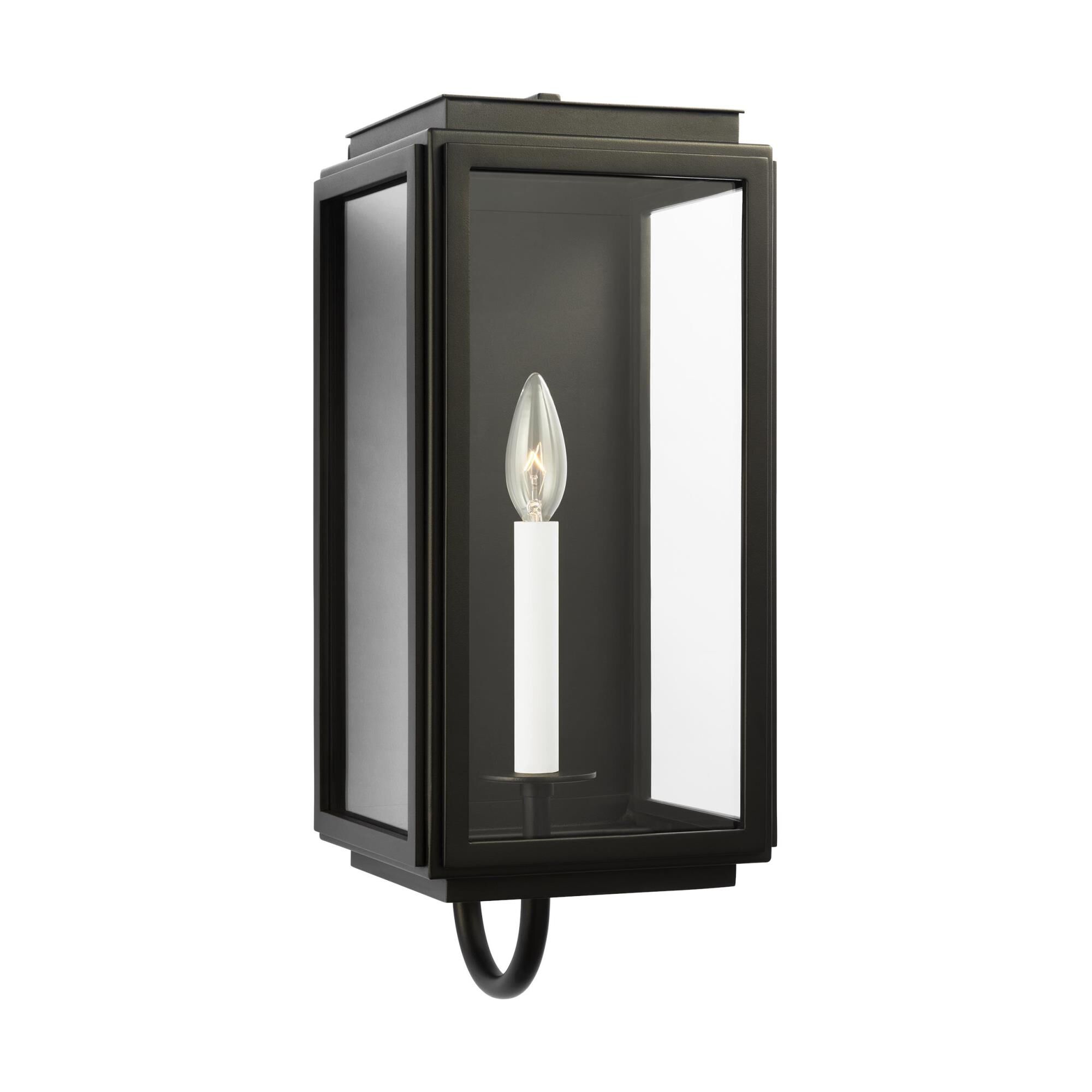 Shown in Textured Black finish and Clear Glass Panels shade