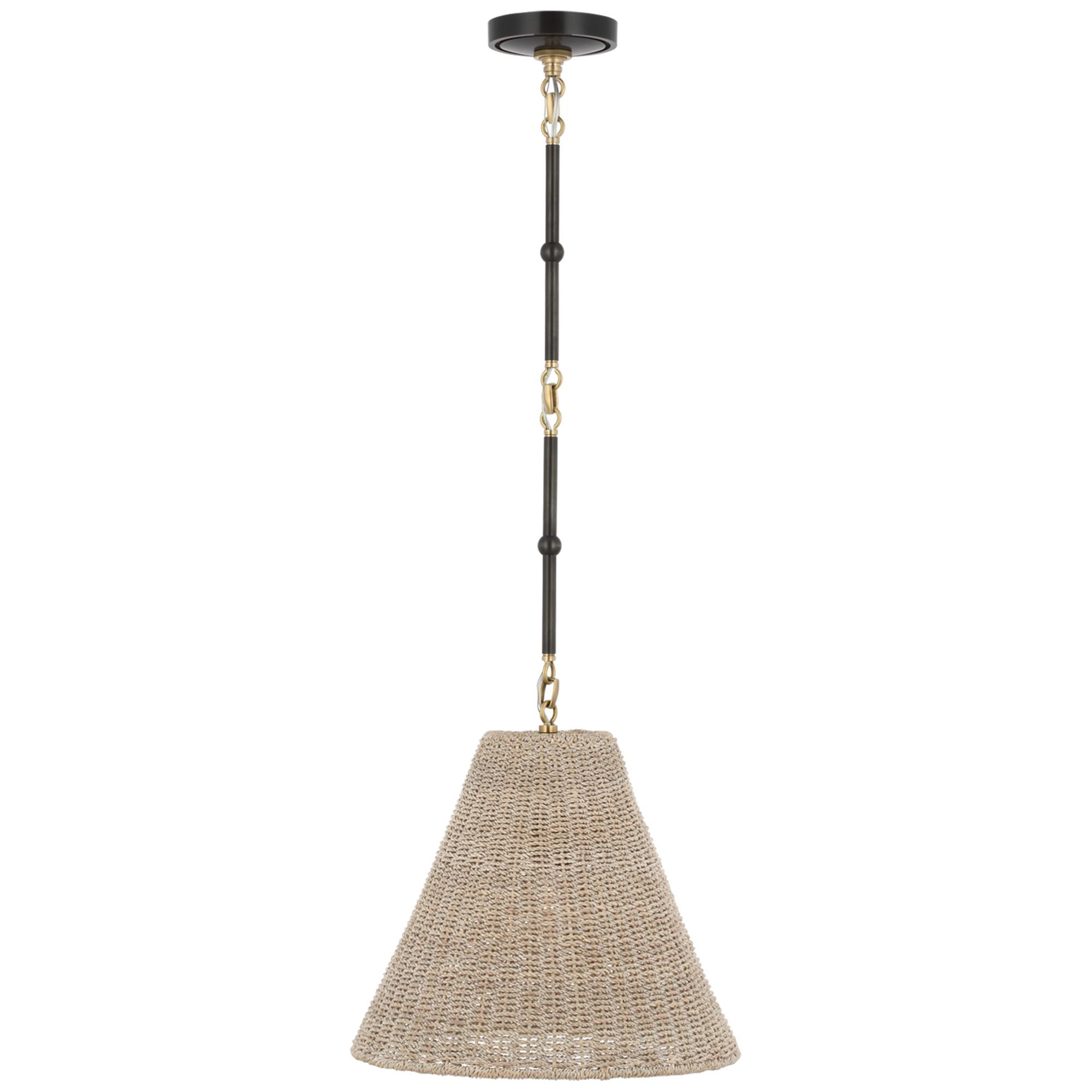 Shown in Bronze and Hand-Rubbed Antique Brass finish and Ash shade