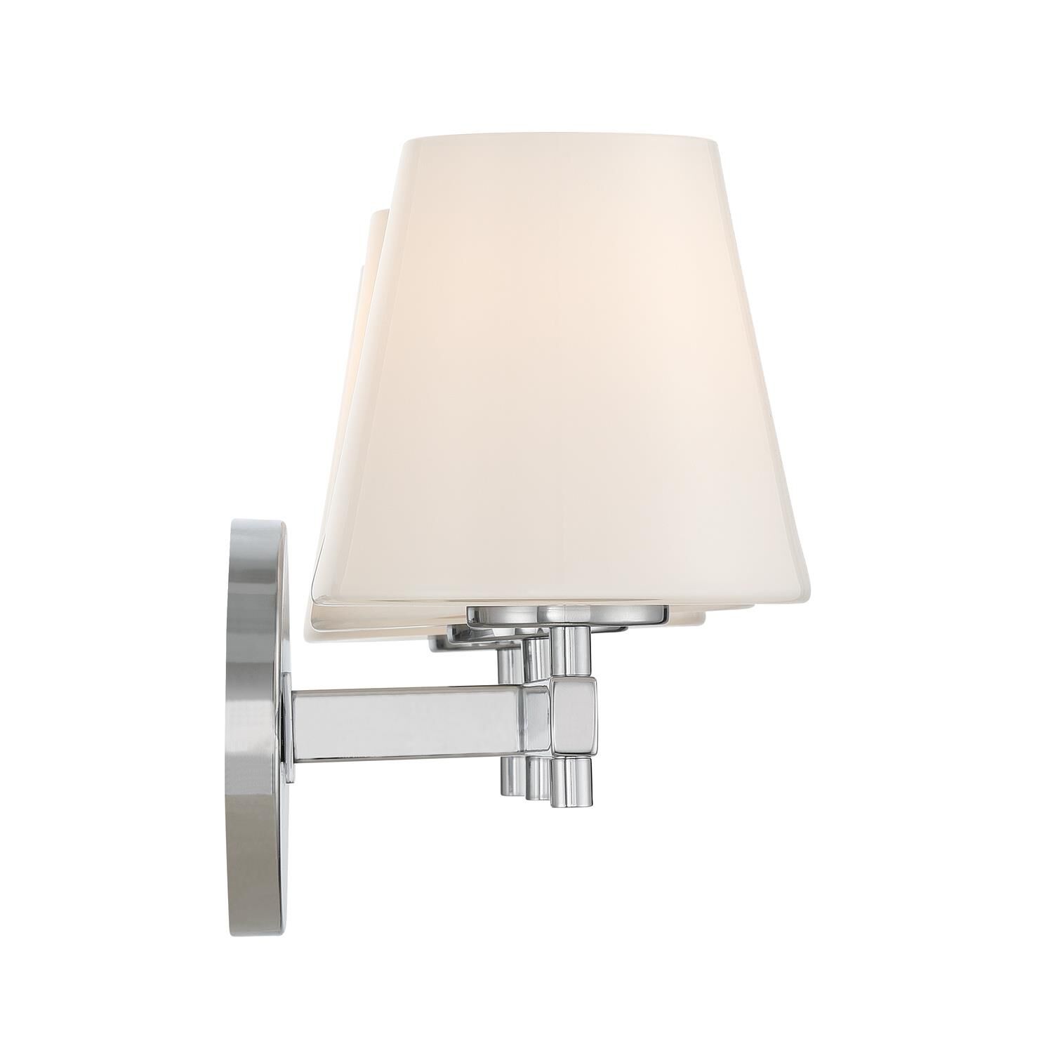 Shown in Polished Chrome finish and Glass shade