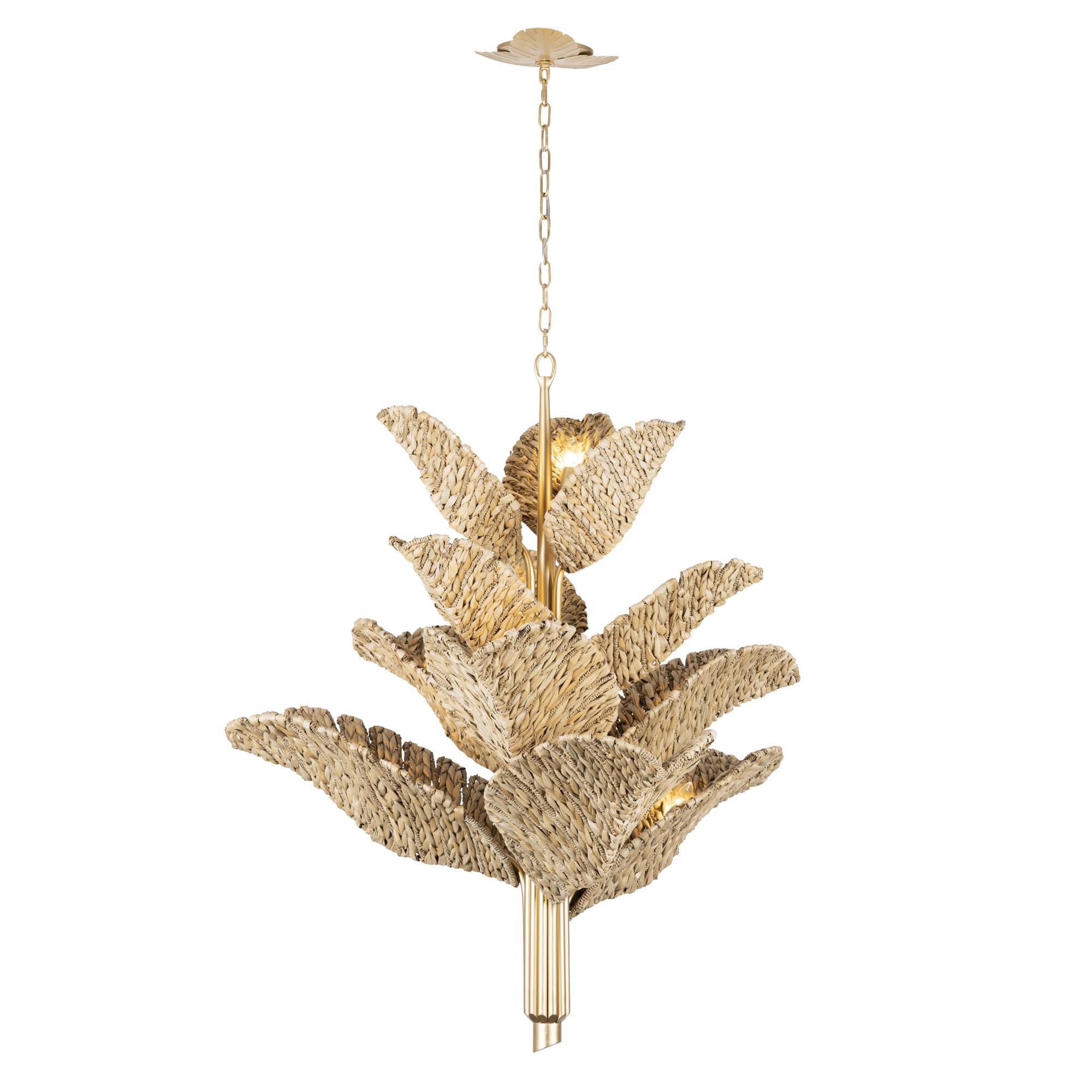 Shown in French Gold/Natural Seagrass finish and Natural Seagrass With Lampakanay Rope shade