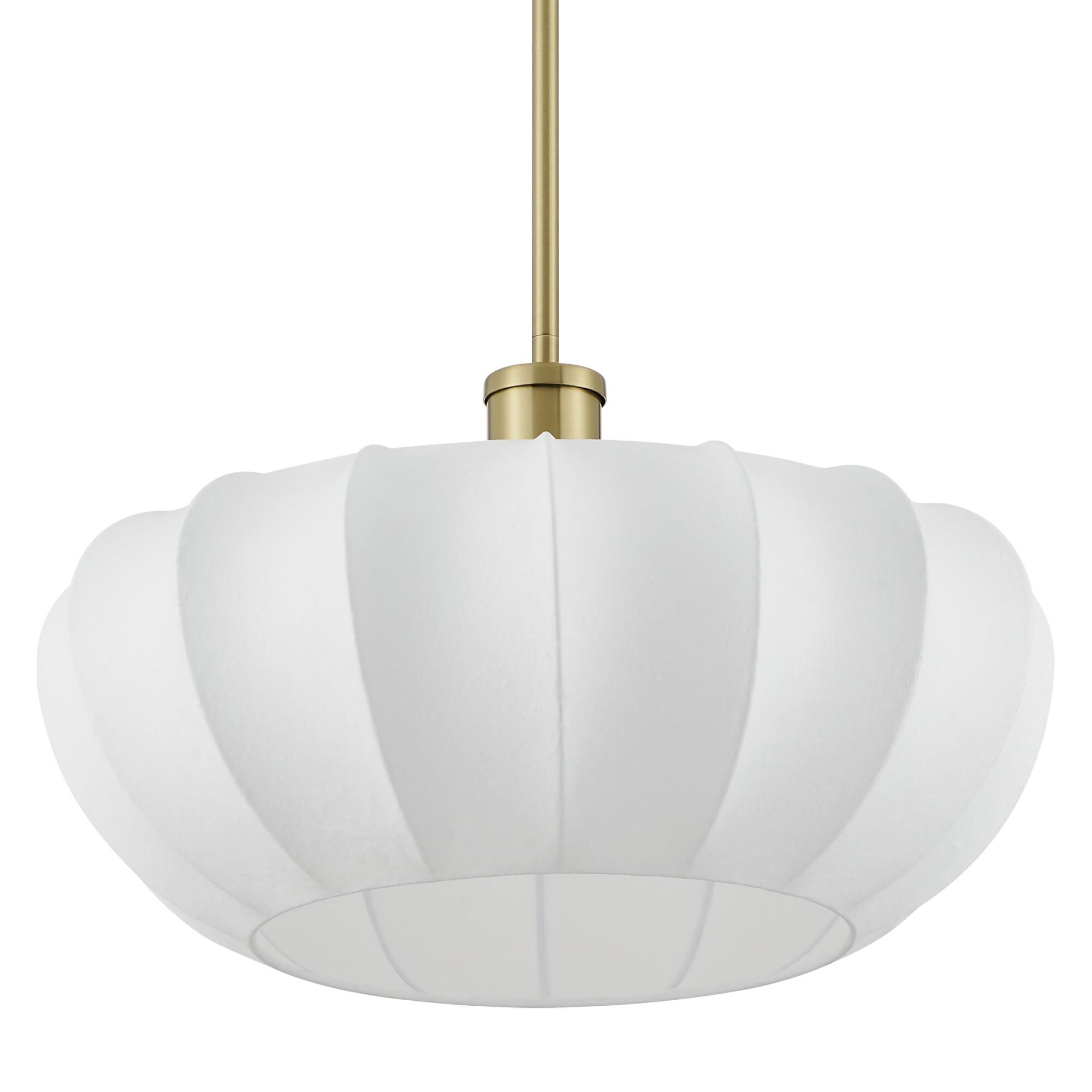Shown in Brushed Gold finish and White shade