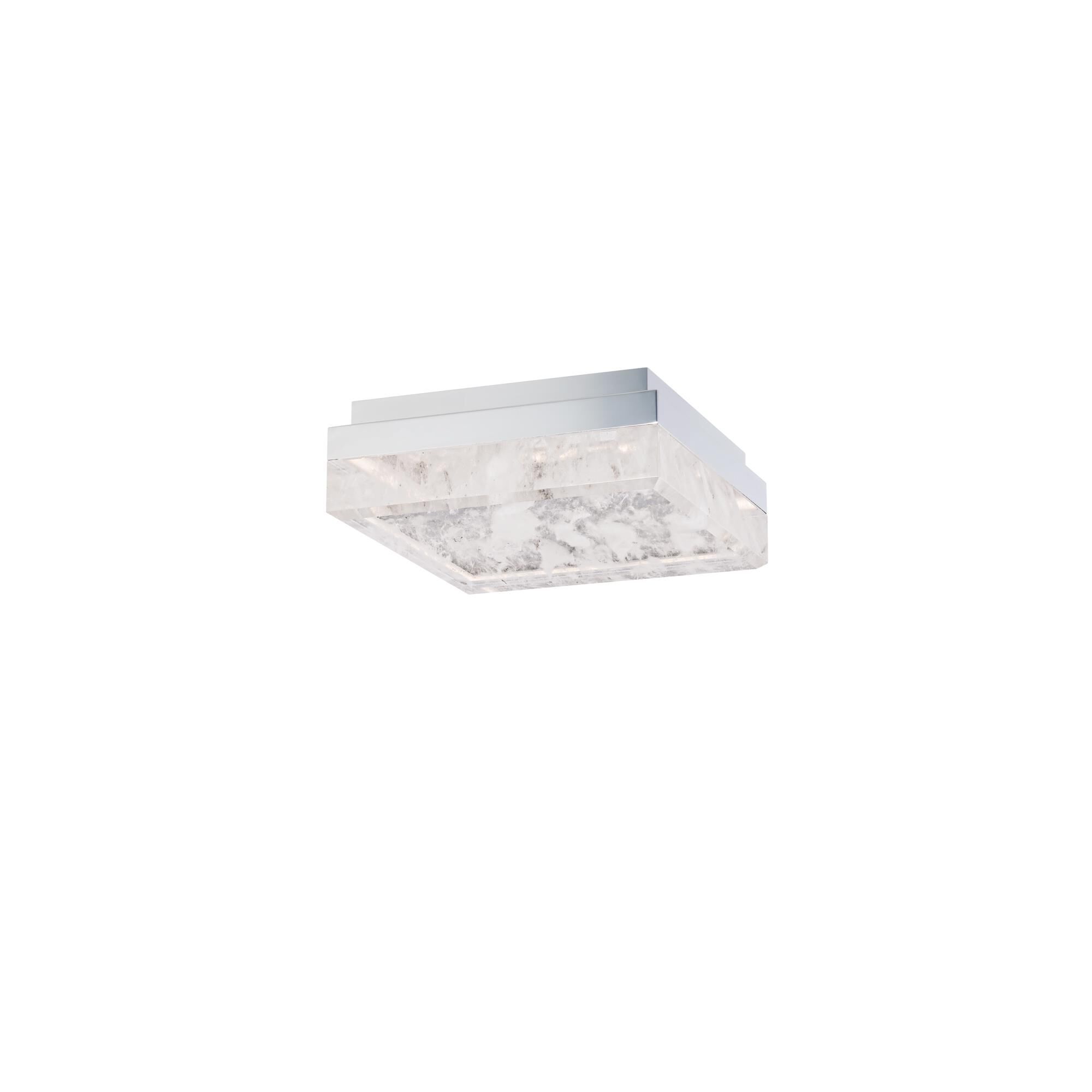 Shown in Polished Chrome finish and Optic Haze crystal and Quartzy Crystal glass