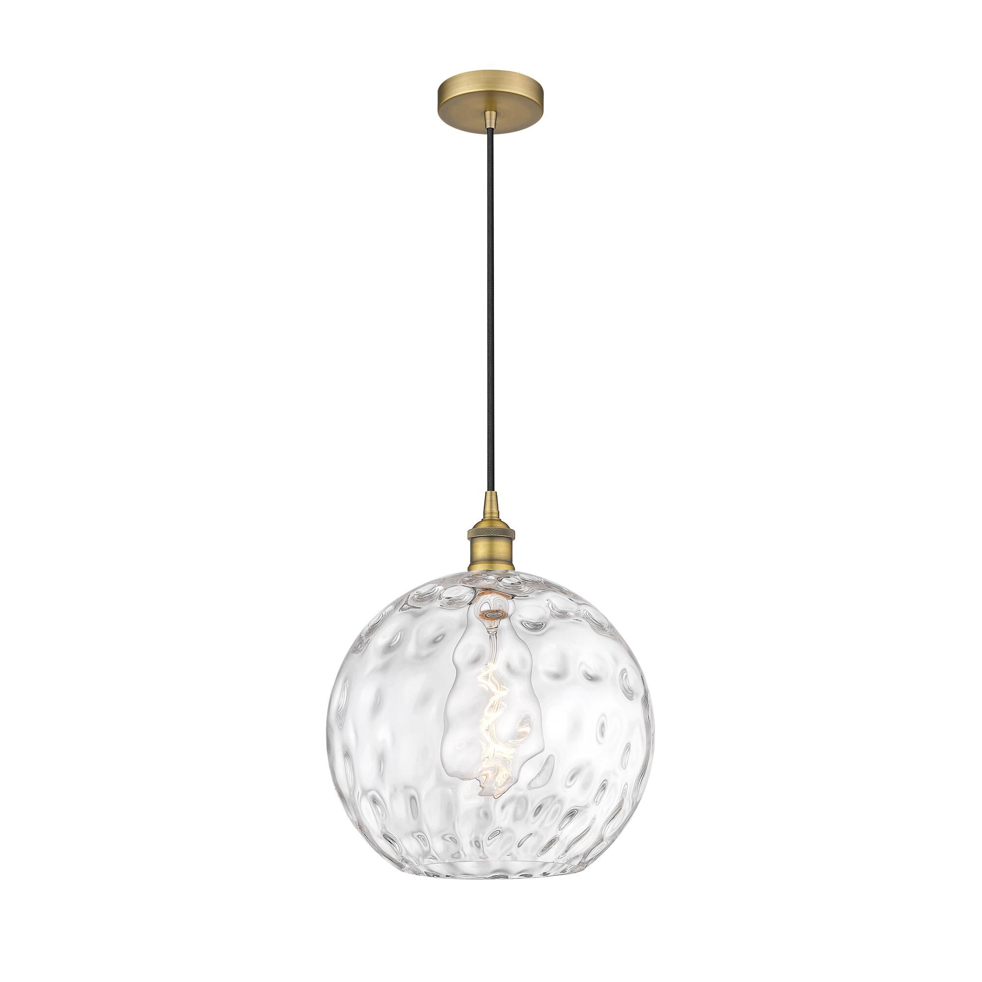 Shown in Brushed Brass finish and Clear glass