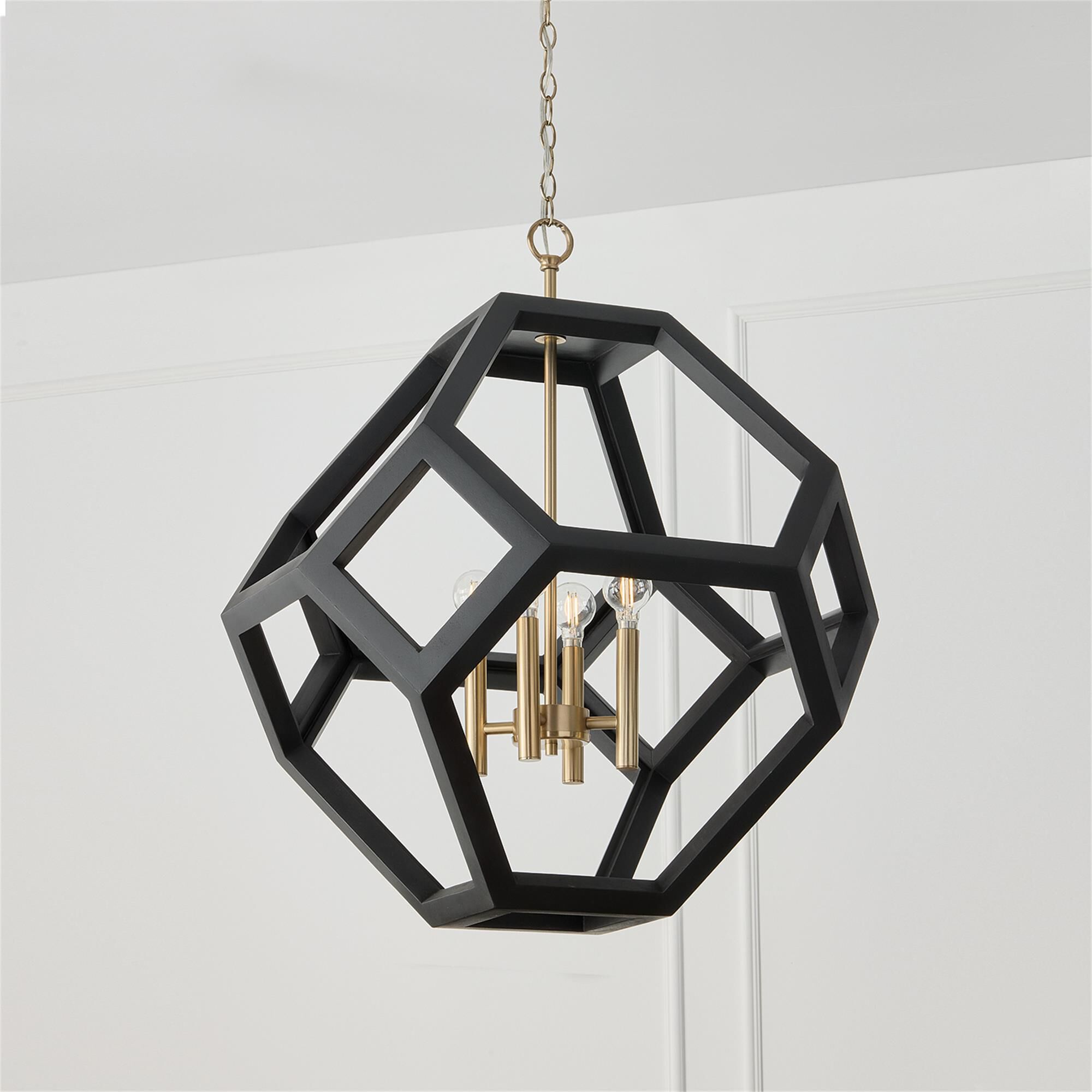 Shown in Flat Black And Matte Brass finish