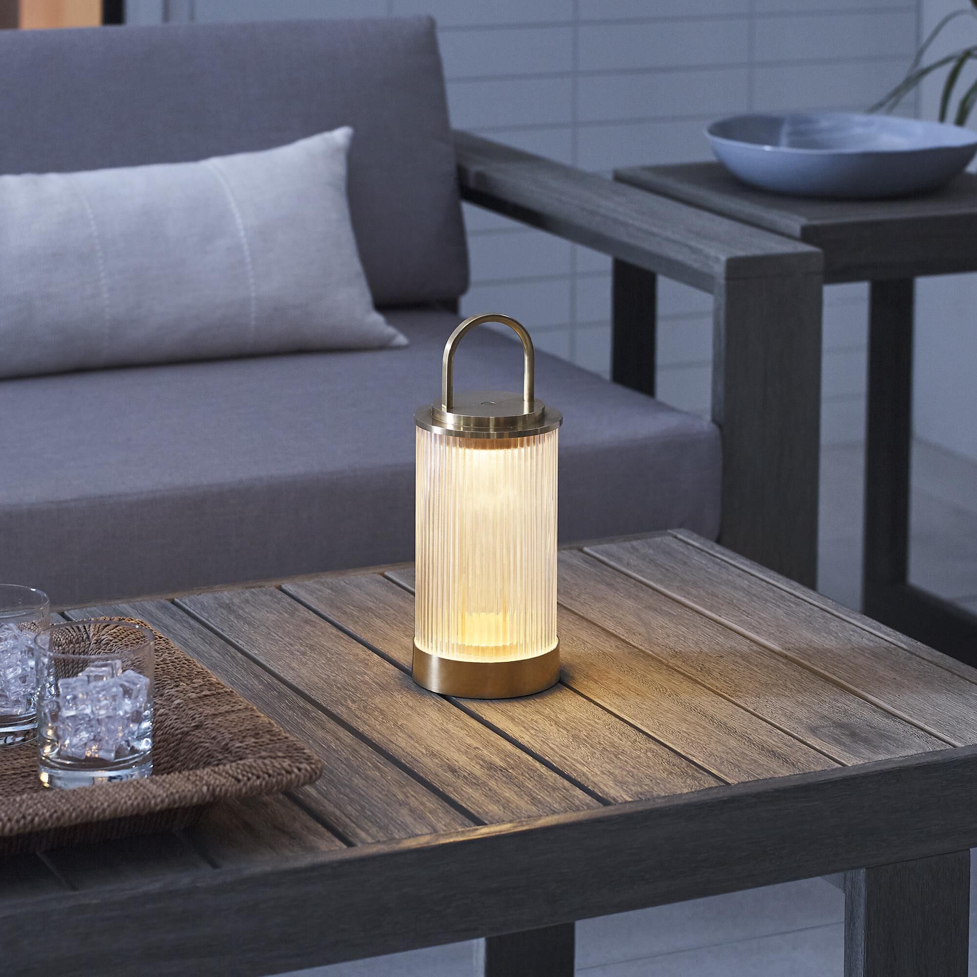 Shown in Natural Brass finish and Fluted glass