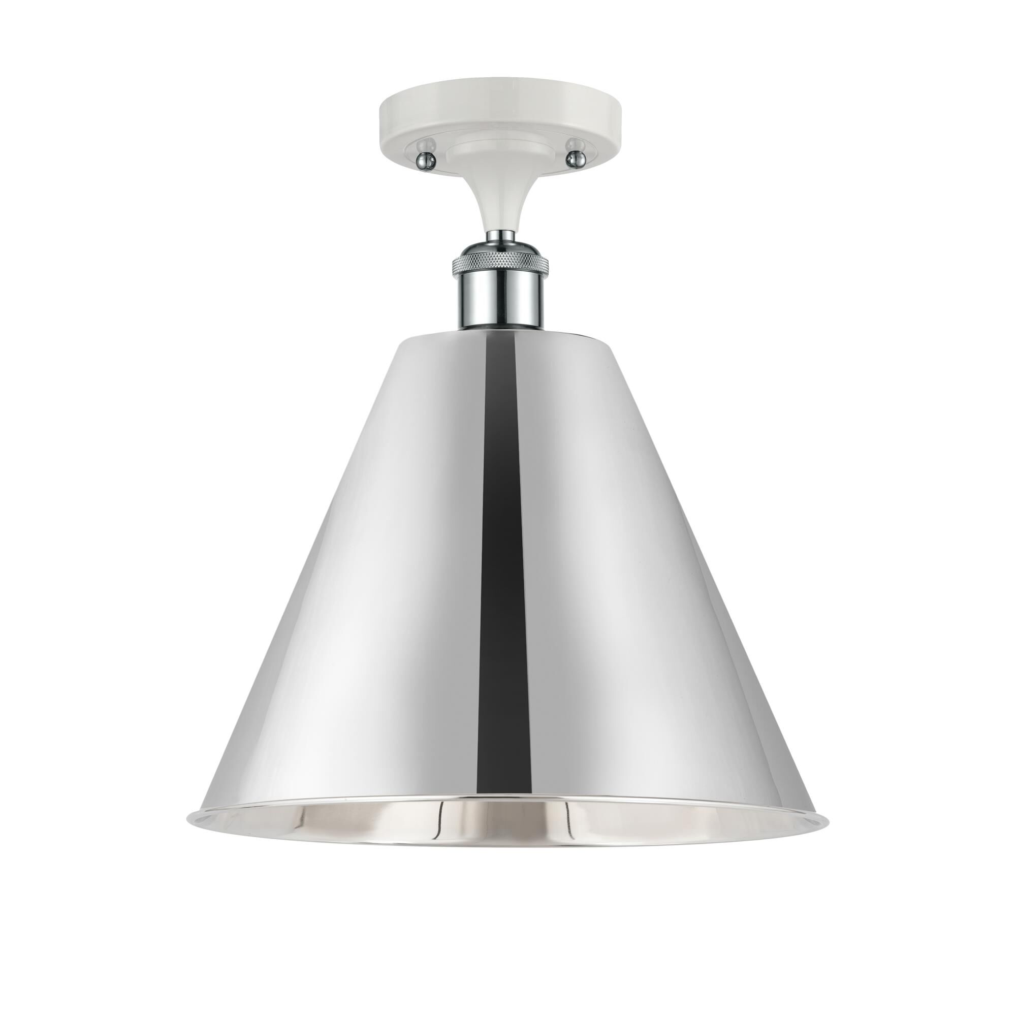 Shown in White And Polished Chrome finish and Polished Chrome Ballston Cone shade and Polished Chrome accent