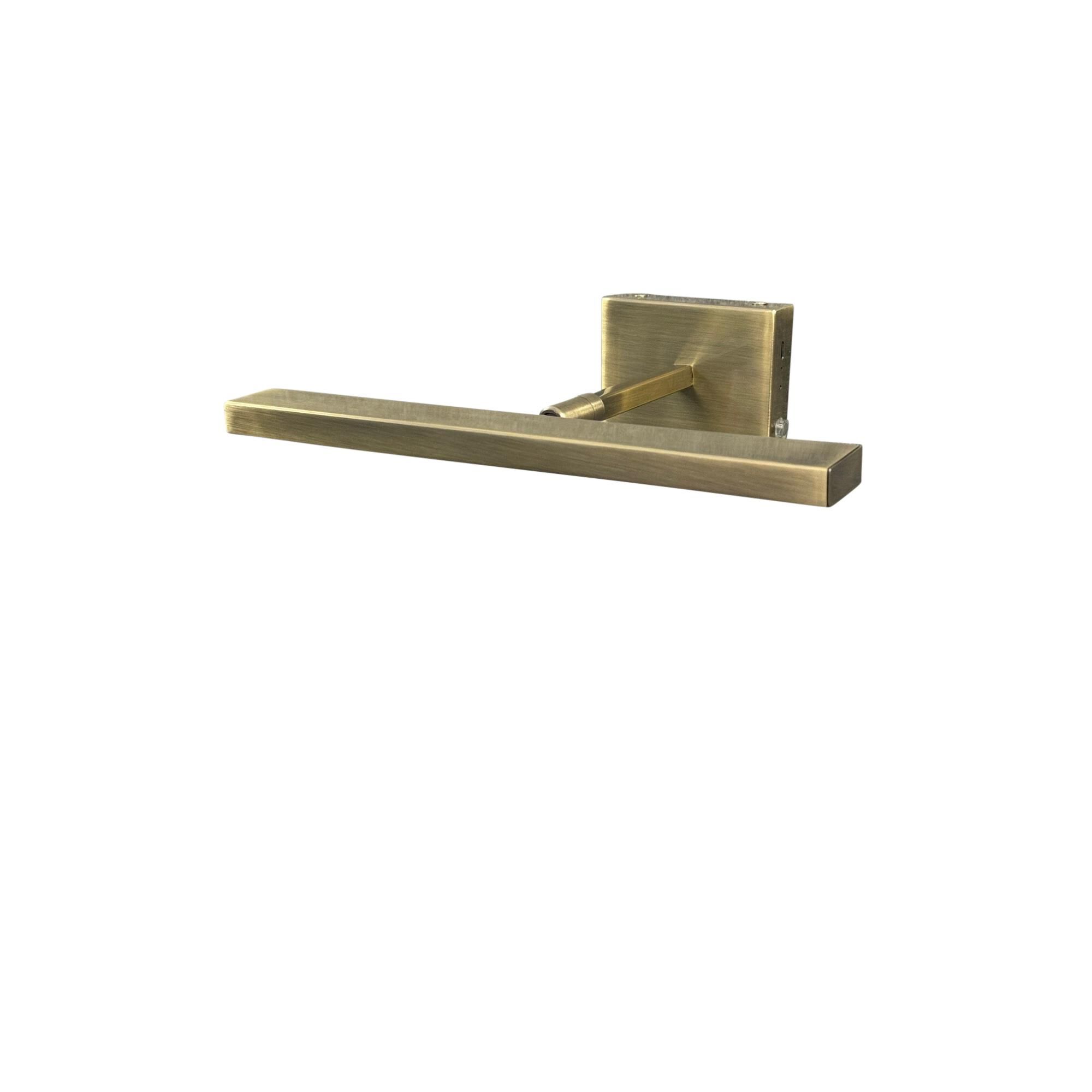 Shown in Antique Brass finish and Metal shade