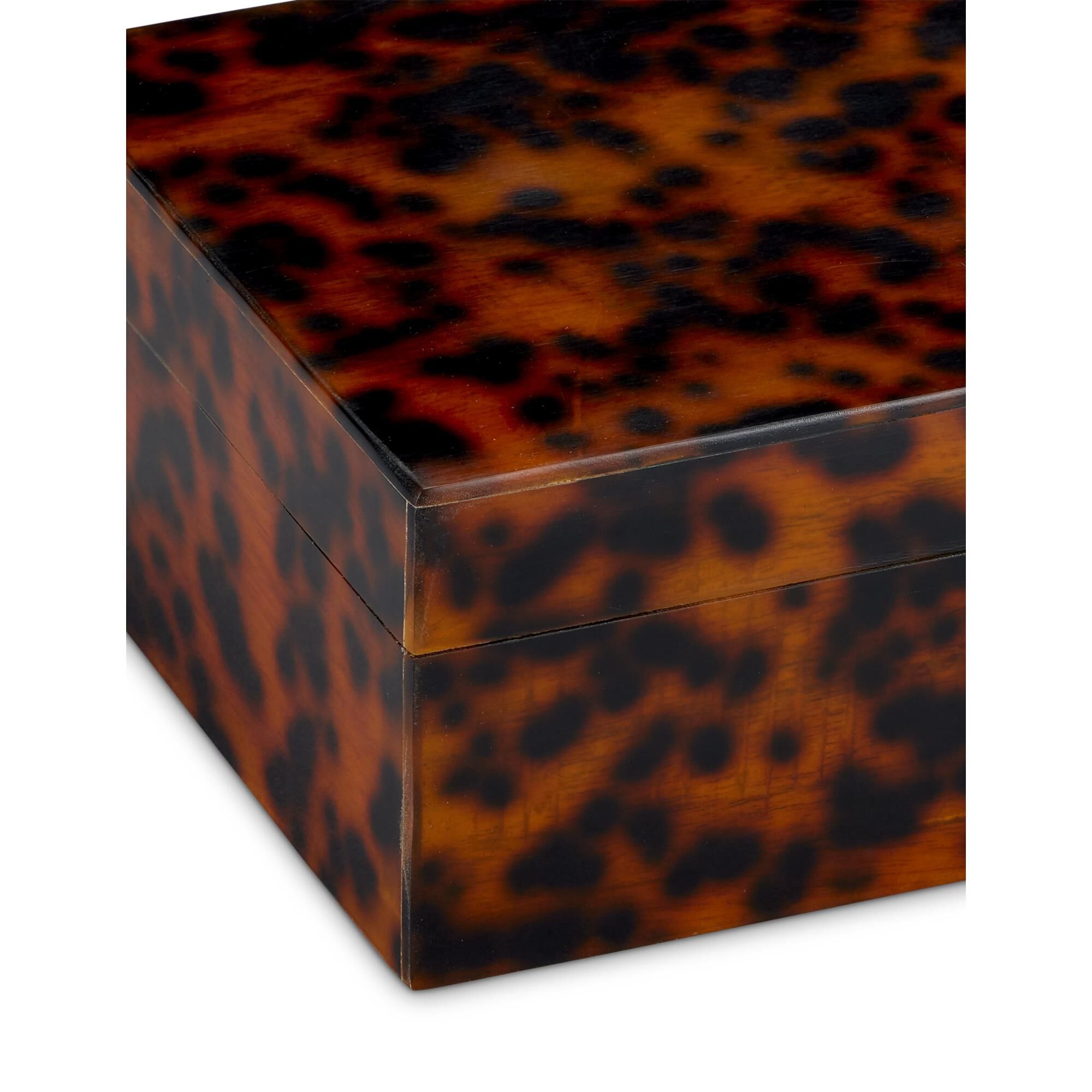 Faux Tortoise Box Set of 2 Accent Box by Currey and Company