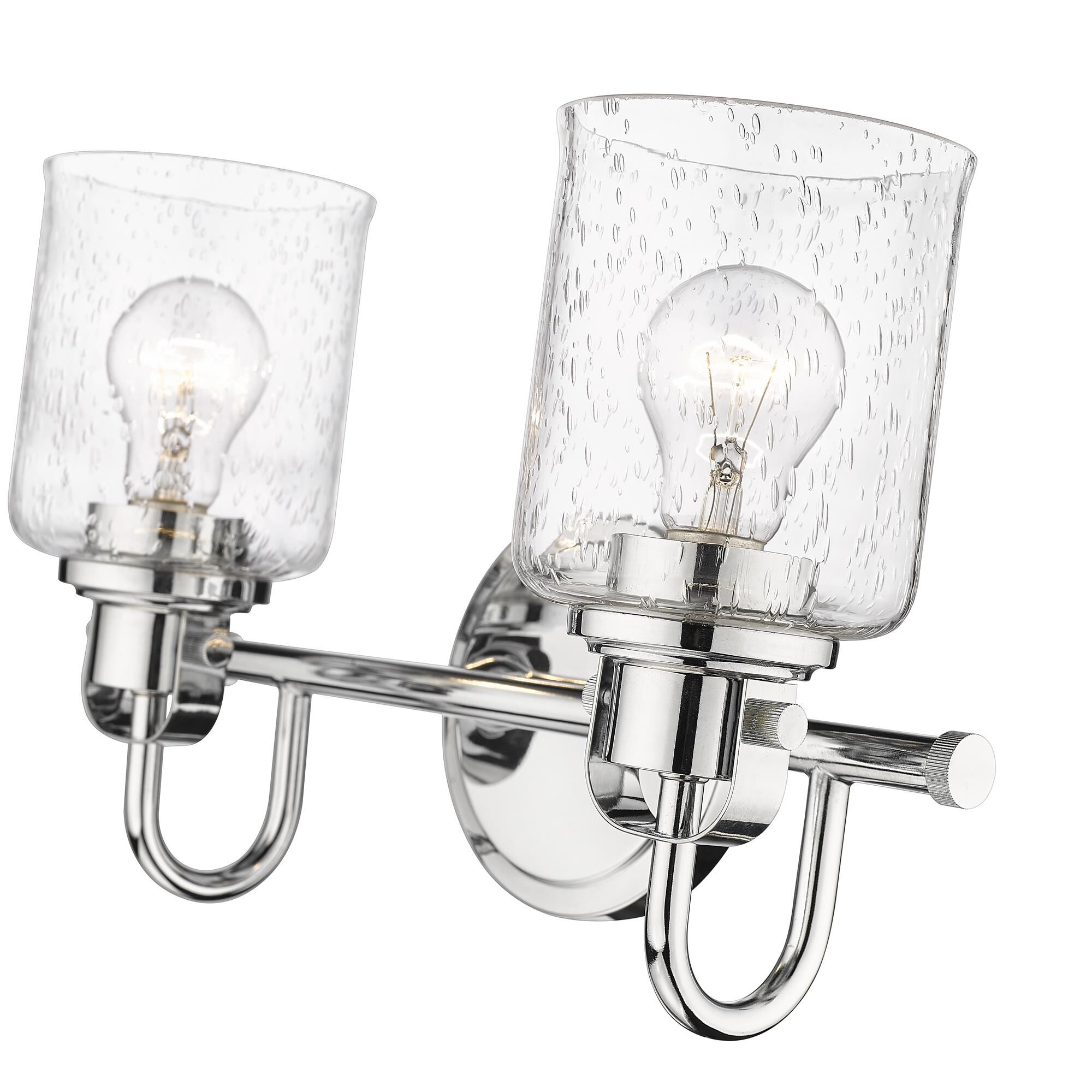 Shown in Chrome finish and Glass shade