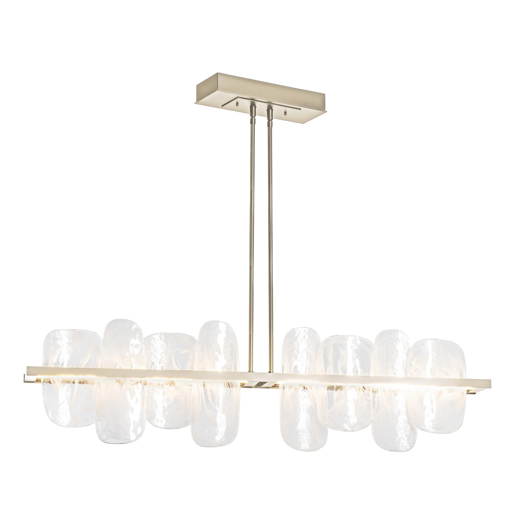 Shown in Soft Gold finish and White, Clear shade