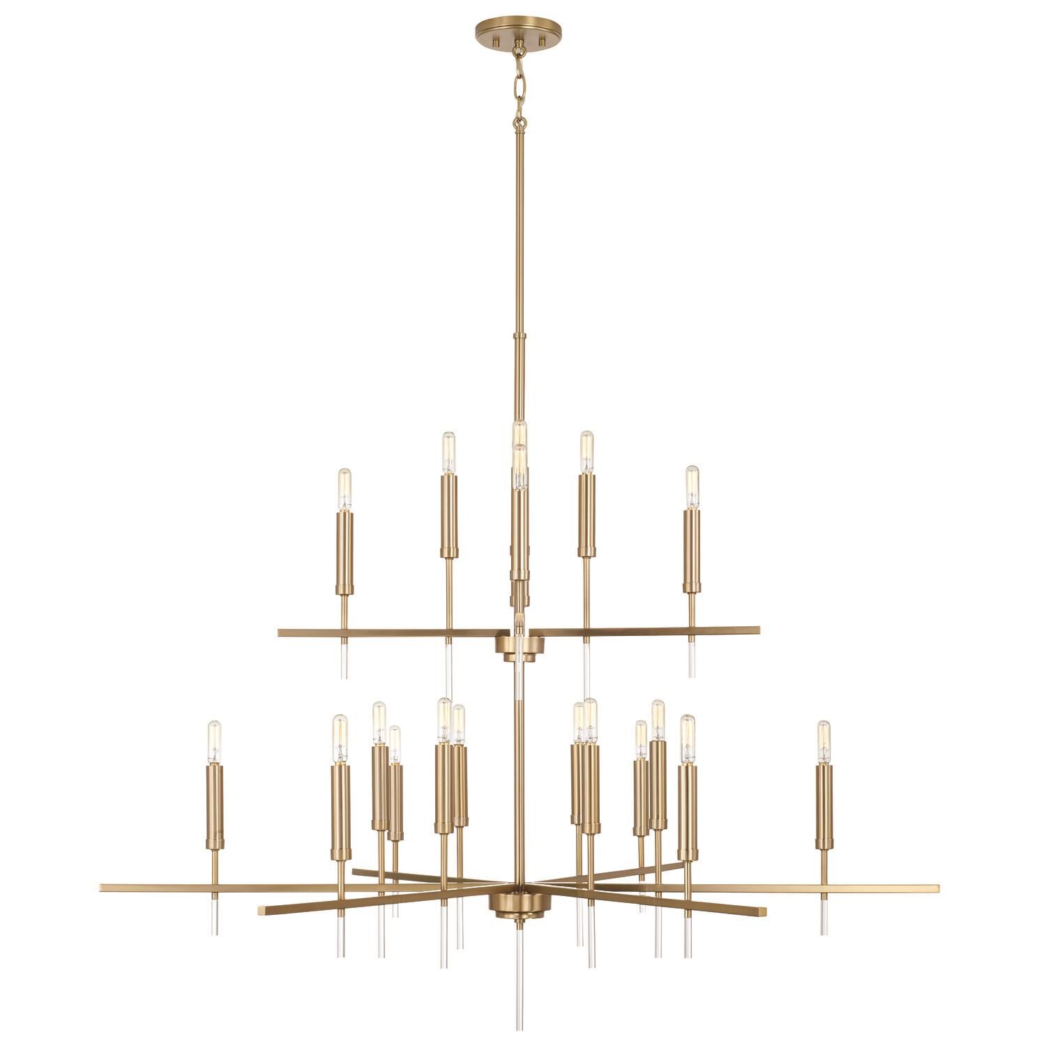 Shown in Matte Brass finish and Clear Acrylic Finials glass