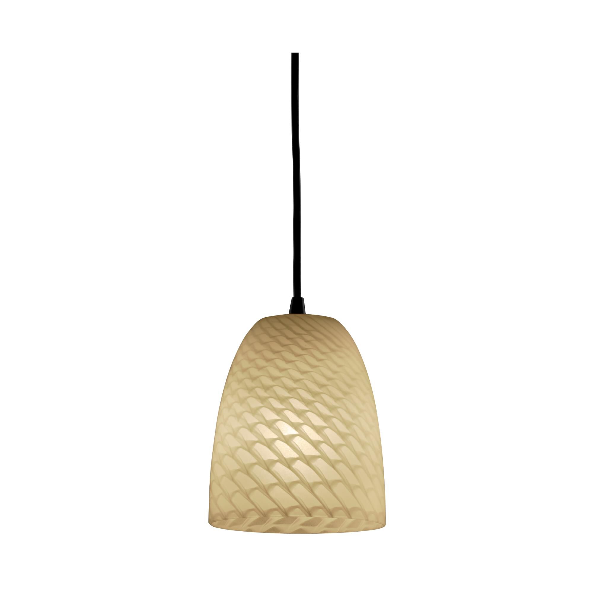 Shown in Dark Bronze finish and Artisan glass and Weave shade and Short Tapered Cylinder accent