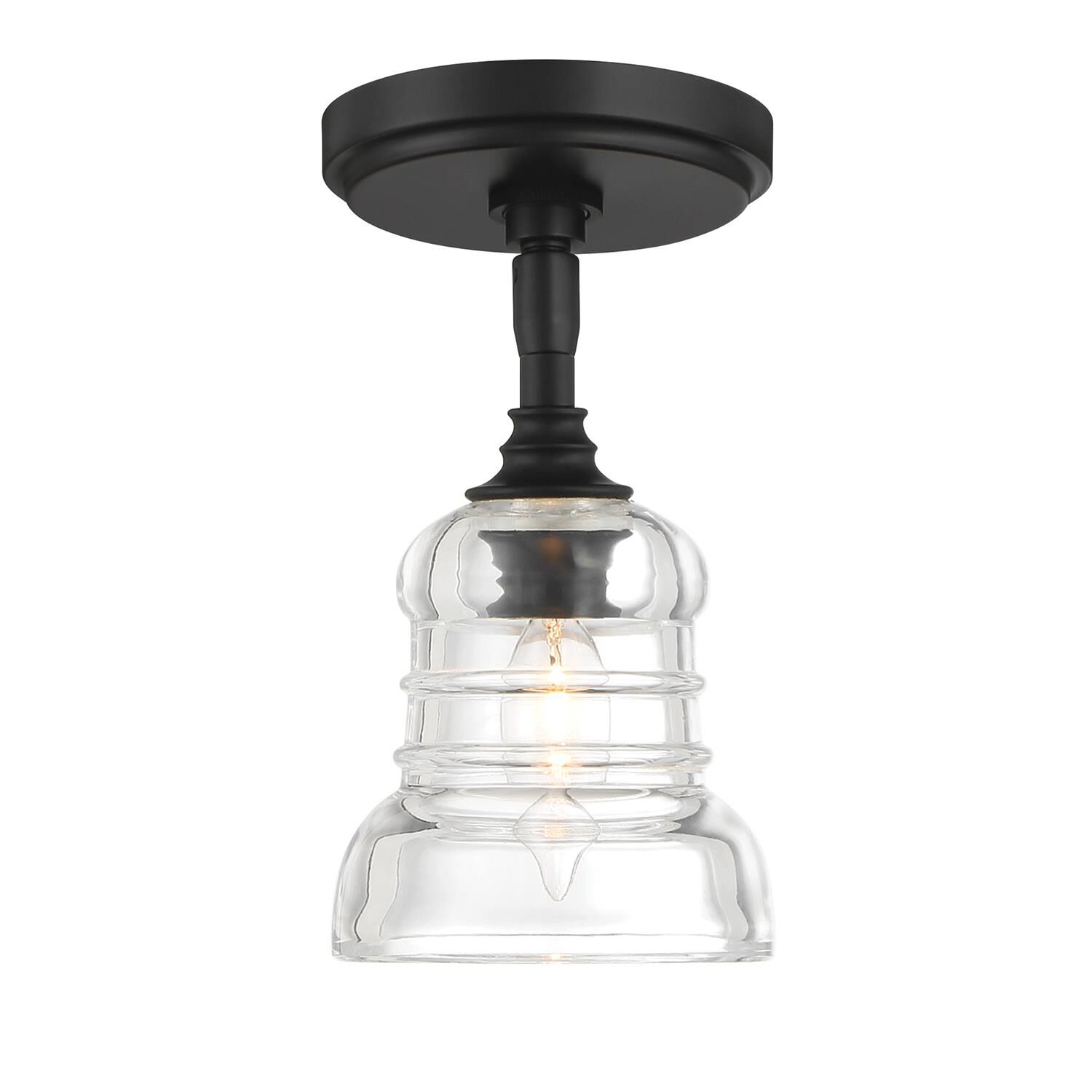 Shown in Matte Black finish and Clear glass