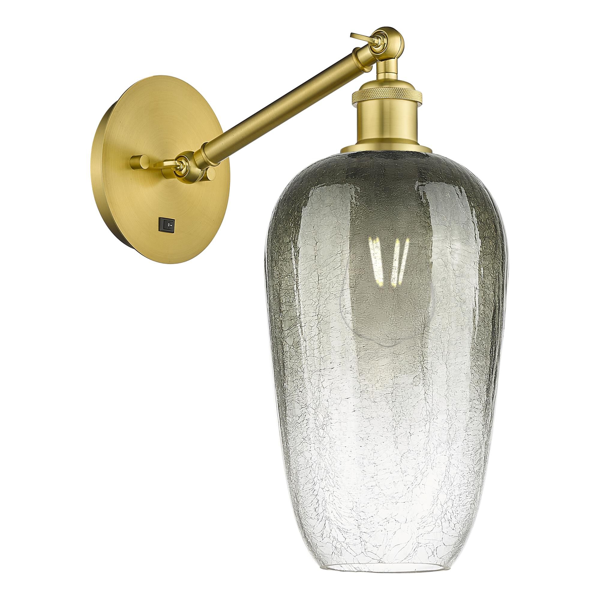 Shown in Satin Gold finish and Slate glass