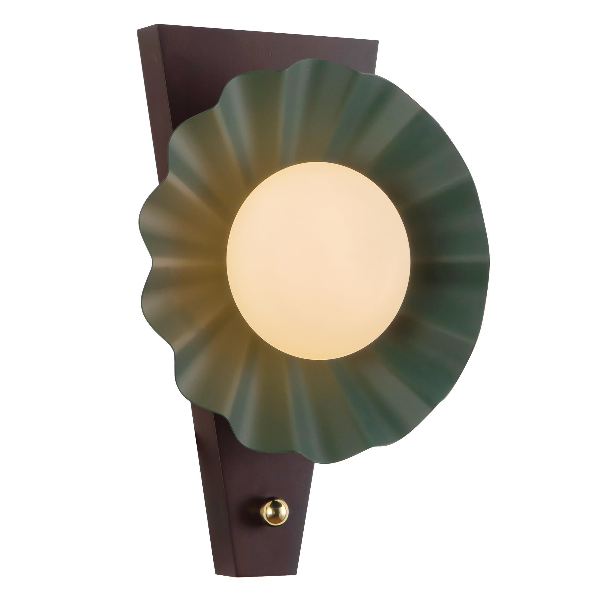 Shown in Pine Green finish and Matte Opal glass