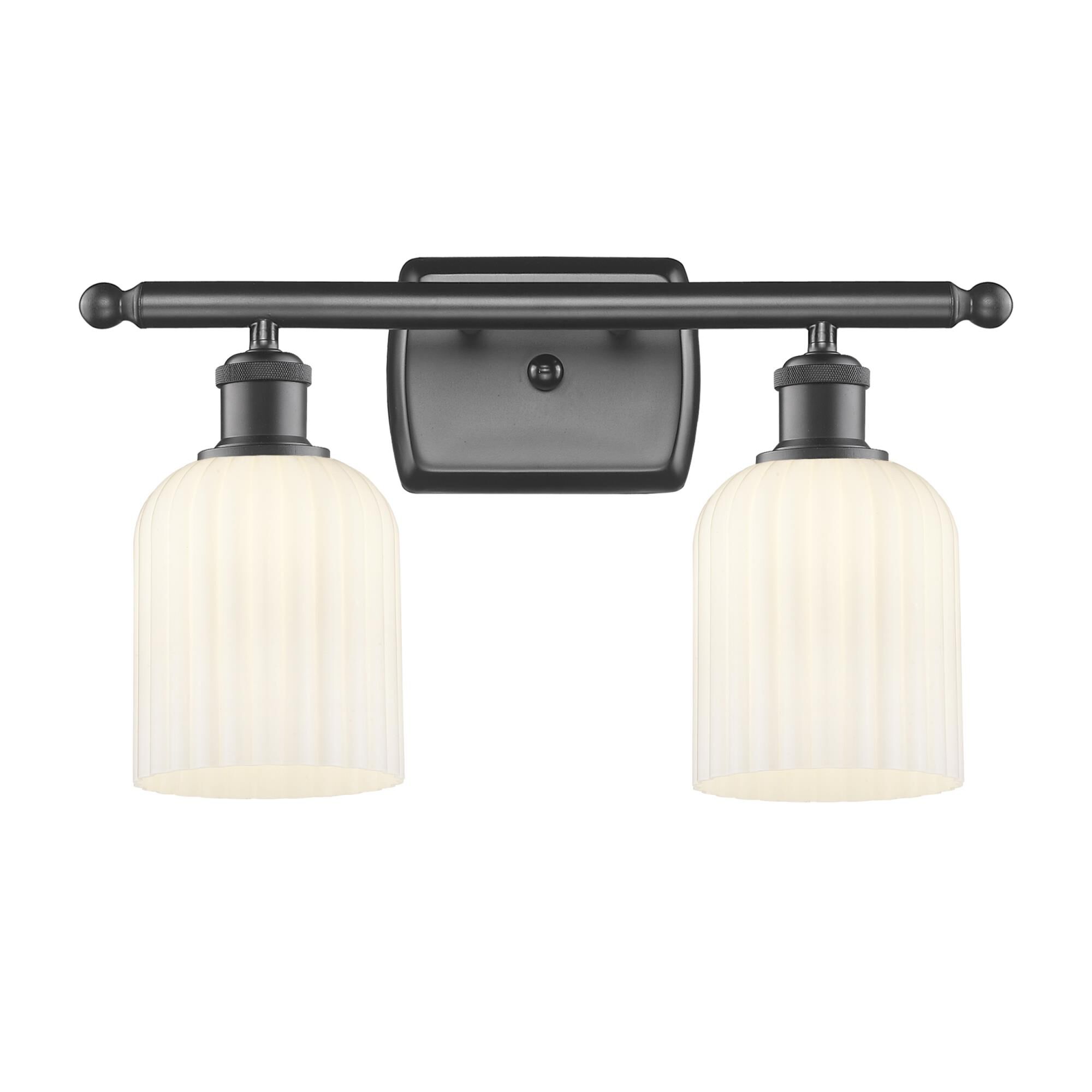 Shown in Oil Rubbed Bronze finish and Gloss White shade