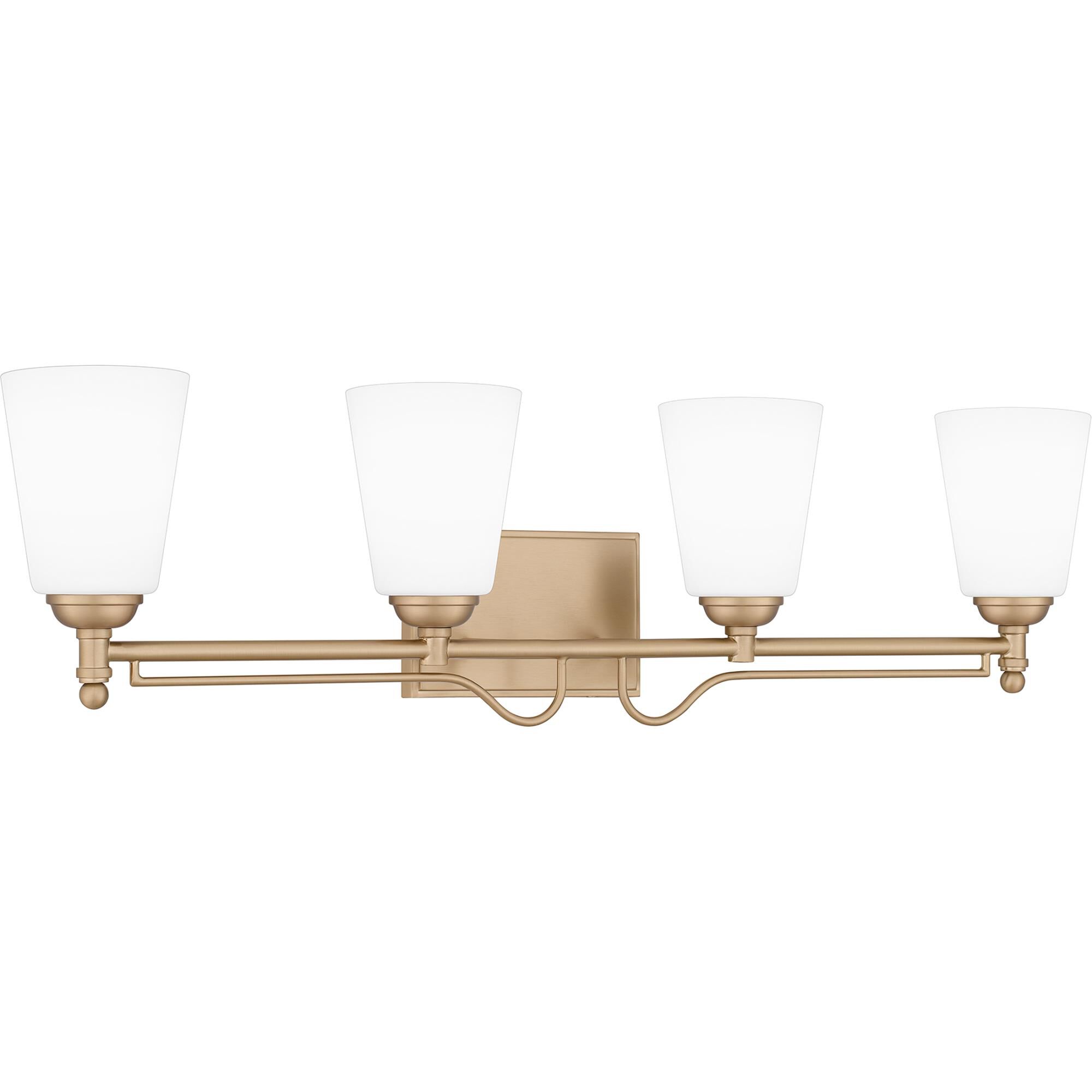 Shown in Bronze Gold finish and Opal Etched Glass shade