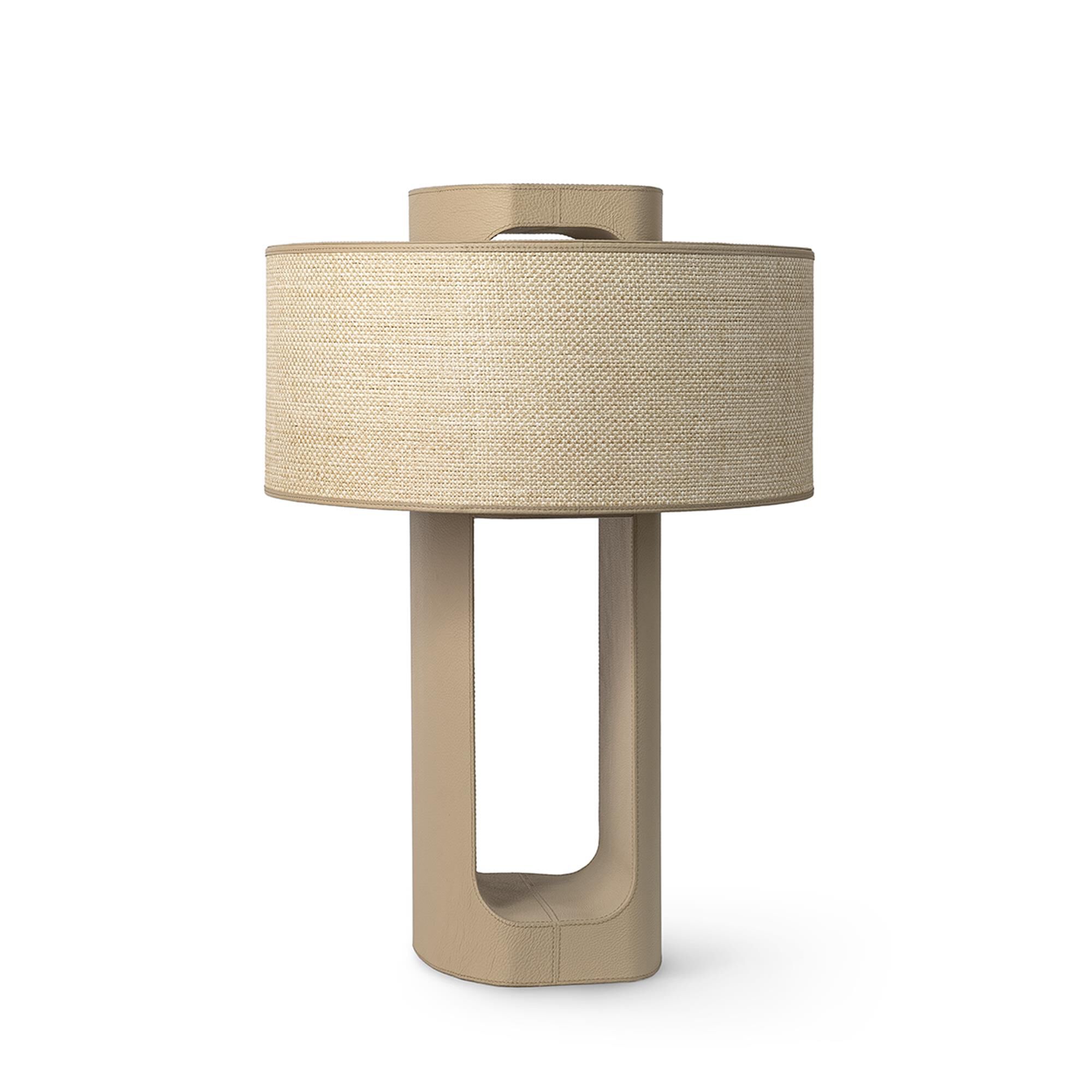 Shown in Natural finish and Raffia and Leather shade