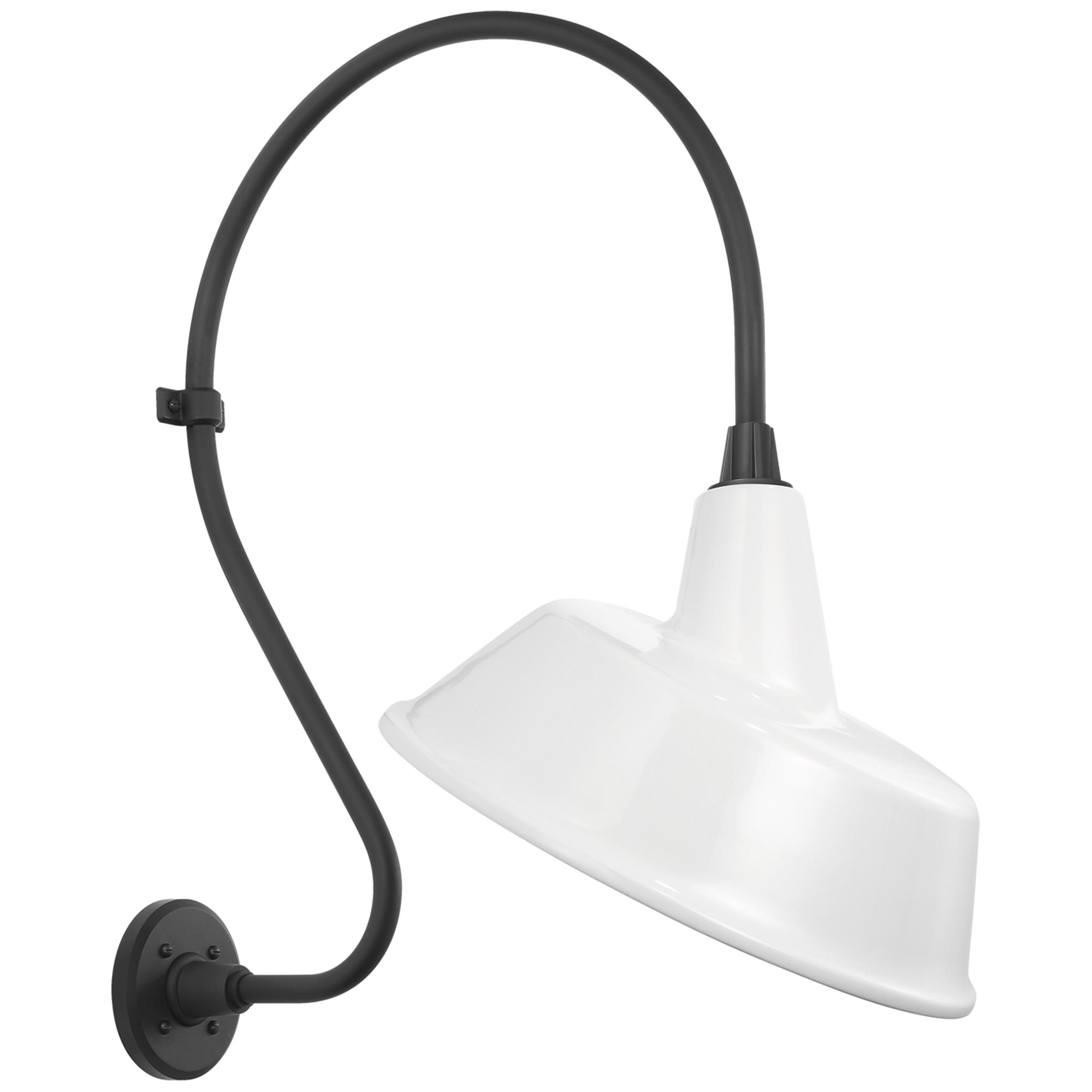 Shown in Matte Black finish and White shade