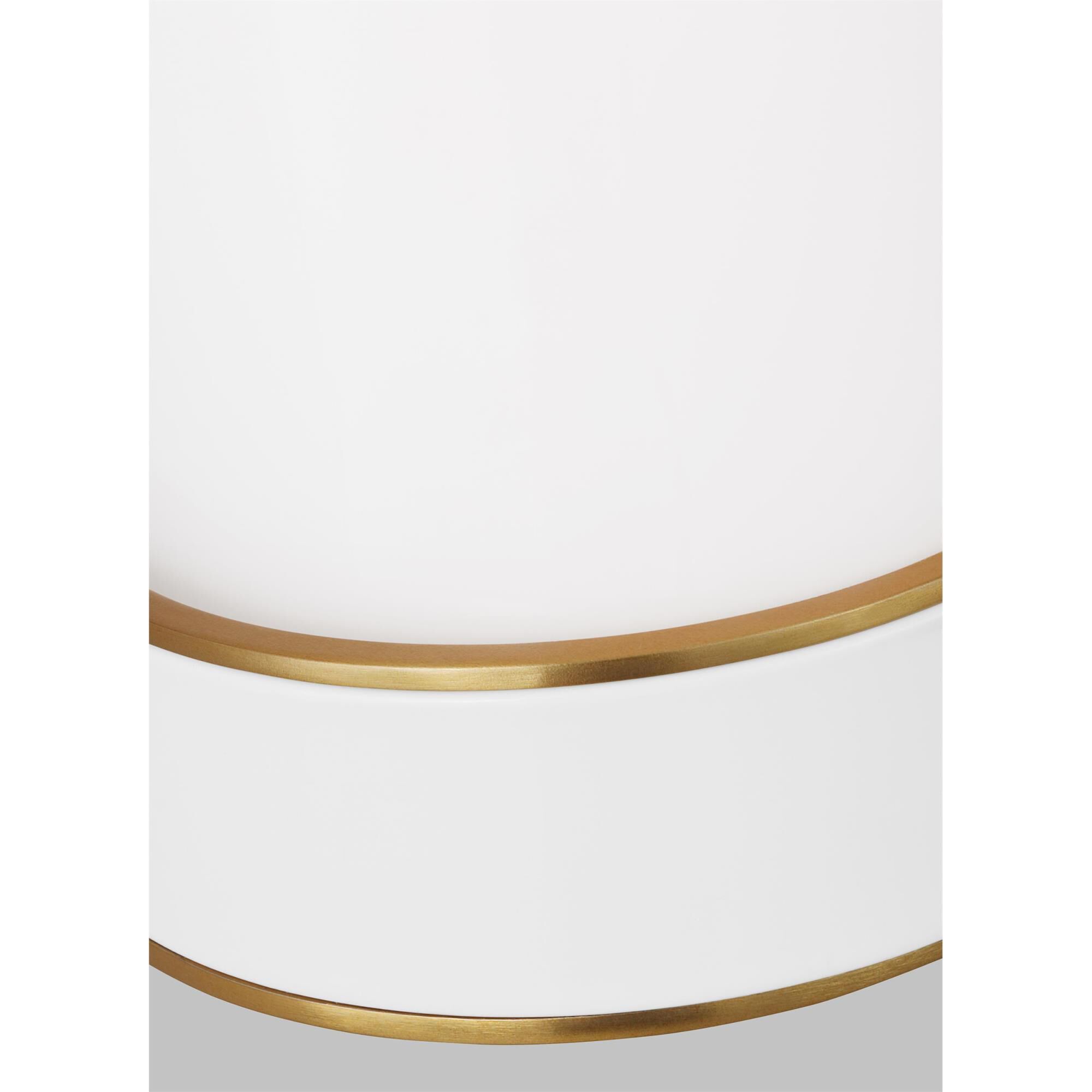 Shown in Burnished Brass finish and Milk White Glass shade