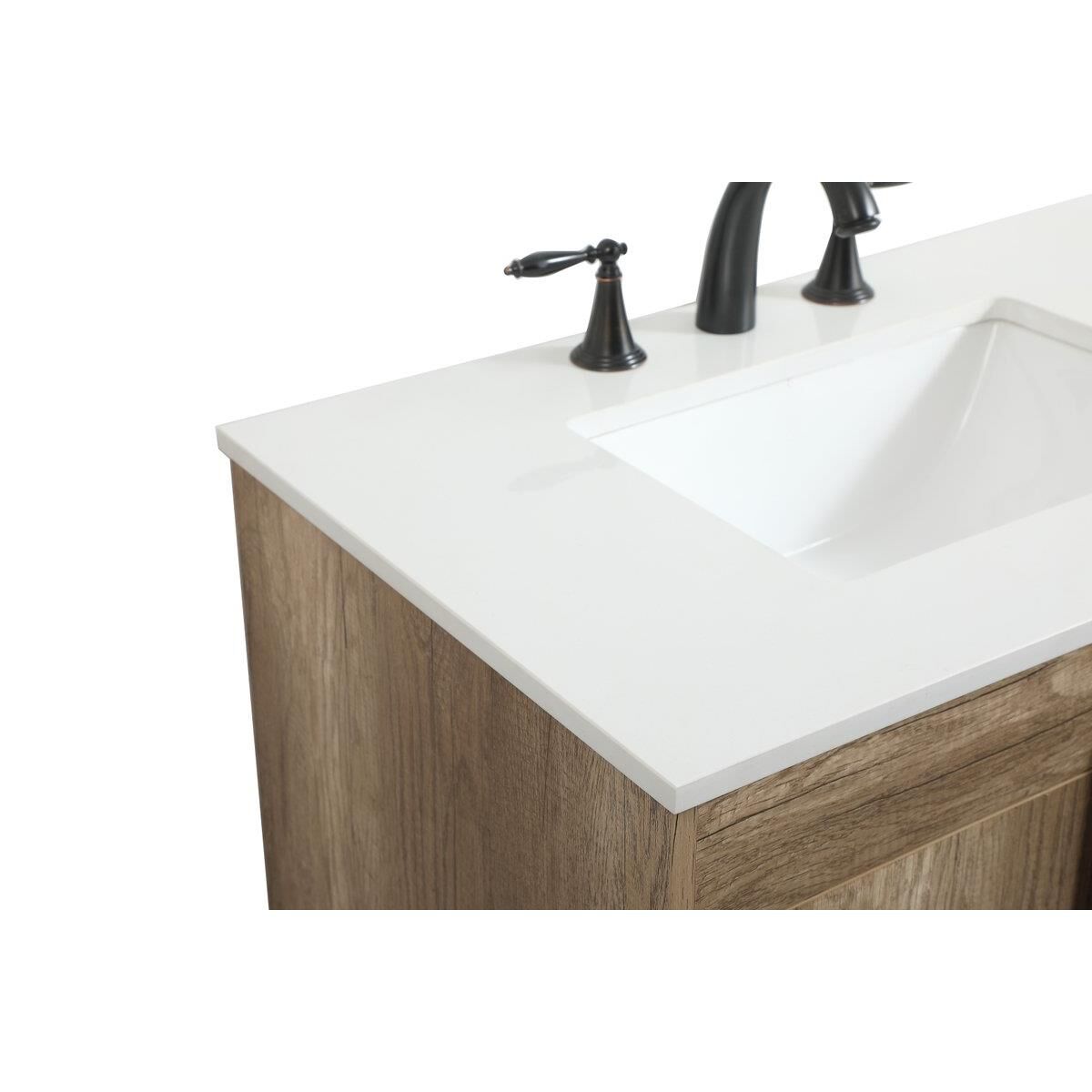 Shown in Natural Oak finish and Without Backsplash accent