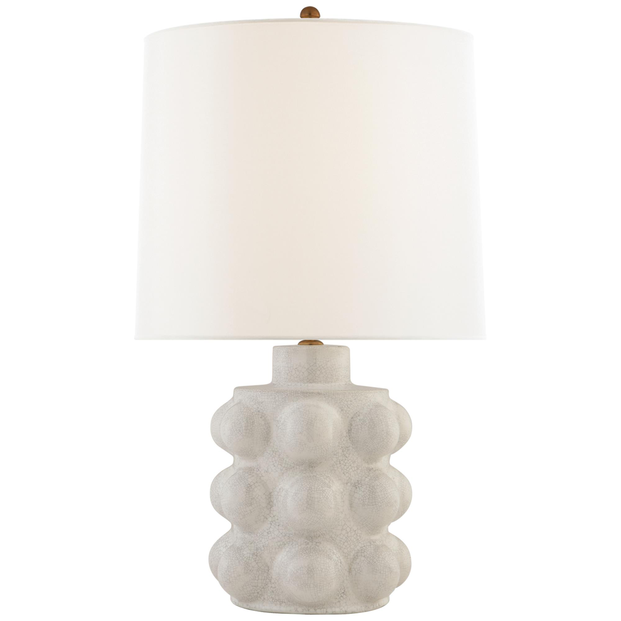 Shown in Bone Craquelure finish and Linen shade
