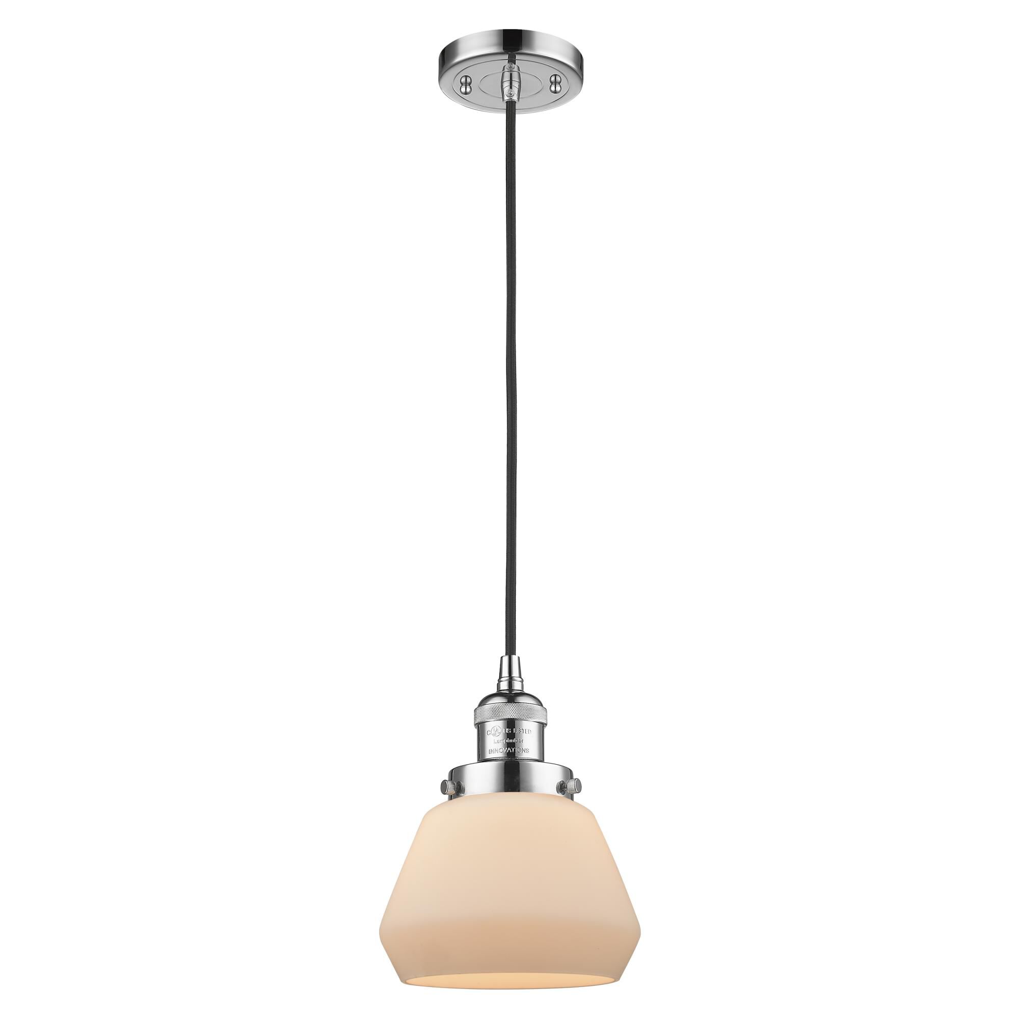 Shown in Polished Chrome finish and Matte White Cased glass