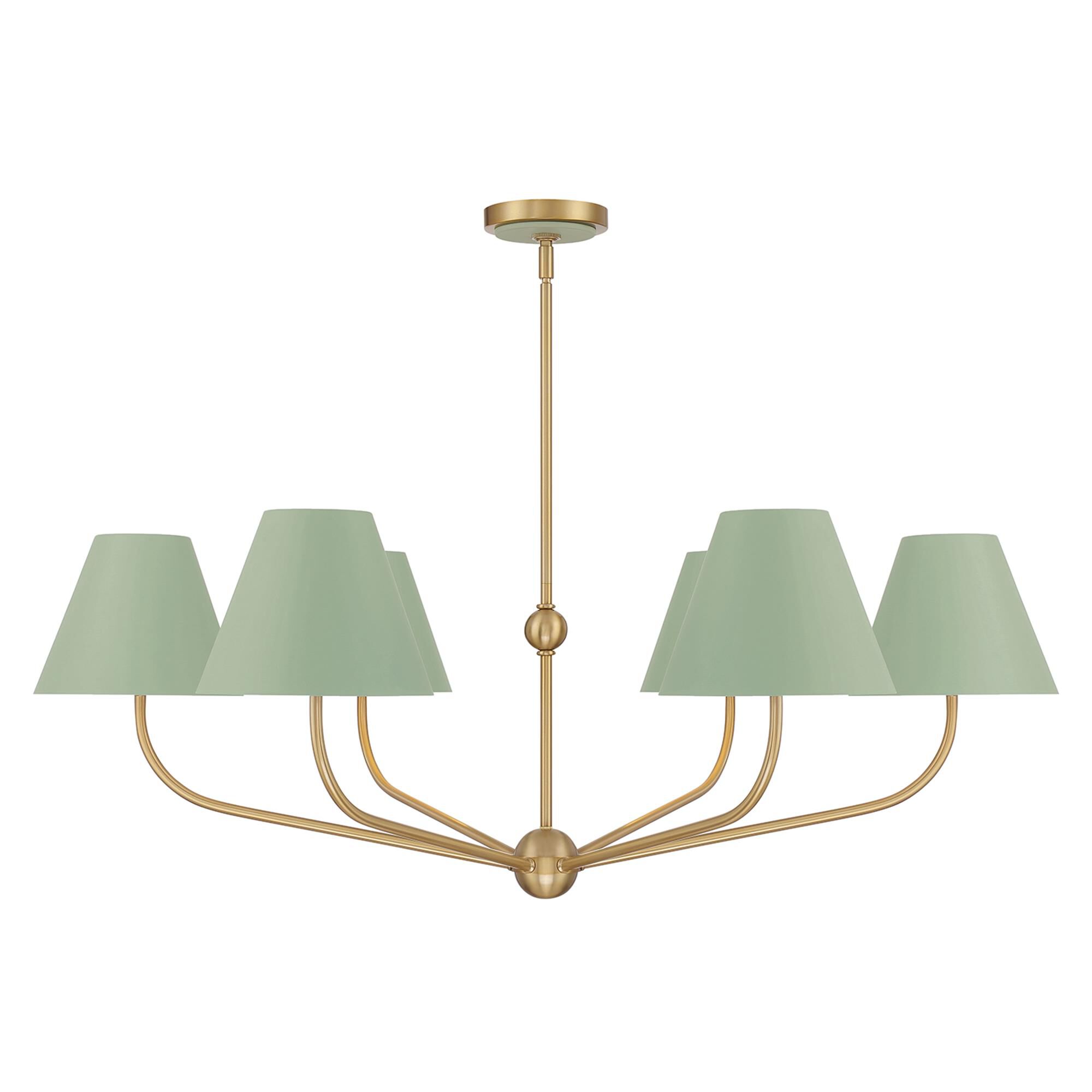 Shown in Vibrant Gold and Green finish and Steel shade