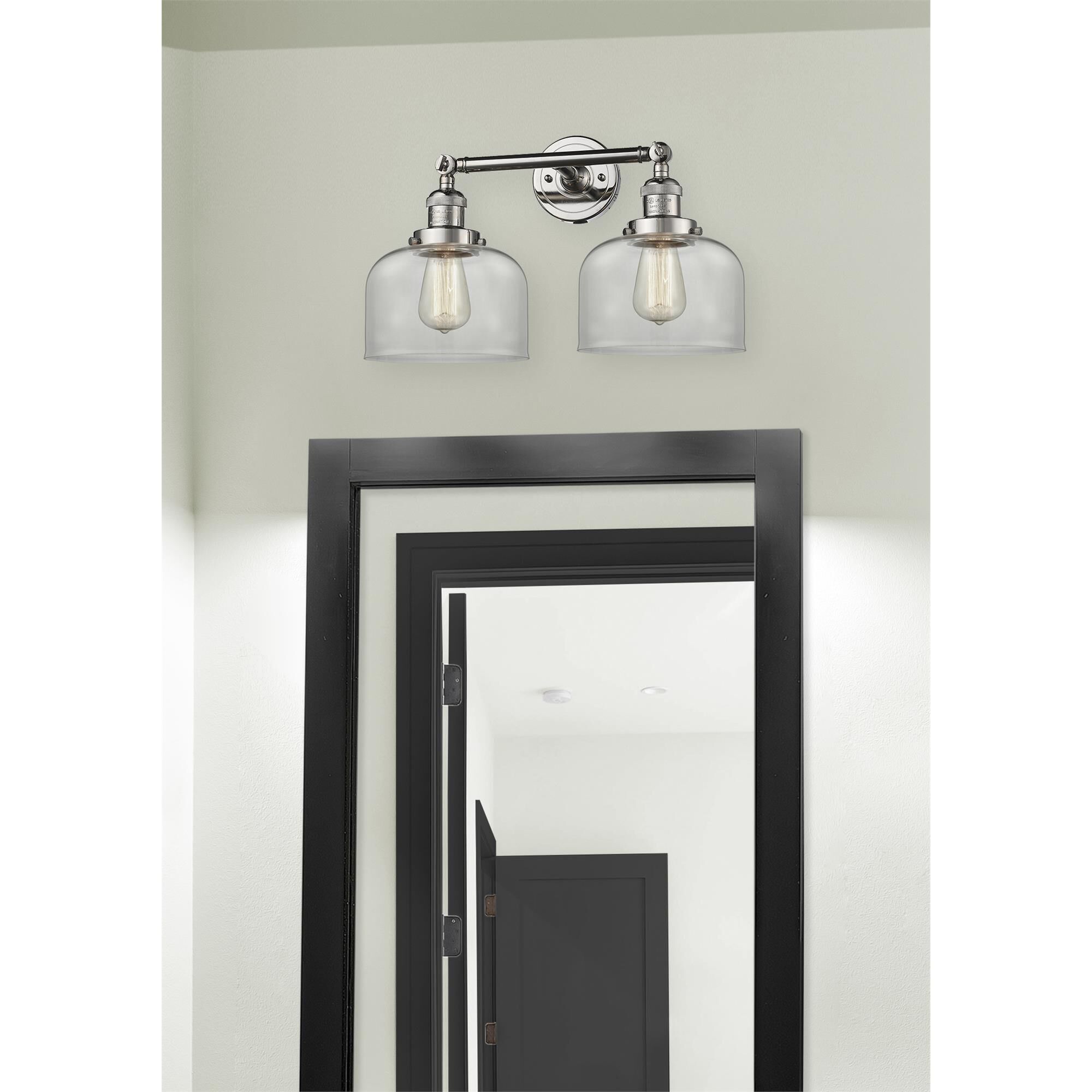 Shown in Polished Nickel finish and Clear glass