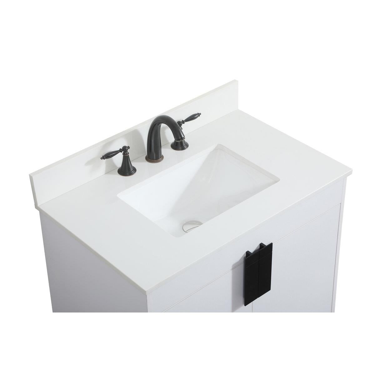 Shown in White finish and With Backsplash accent