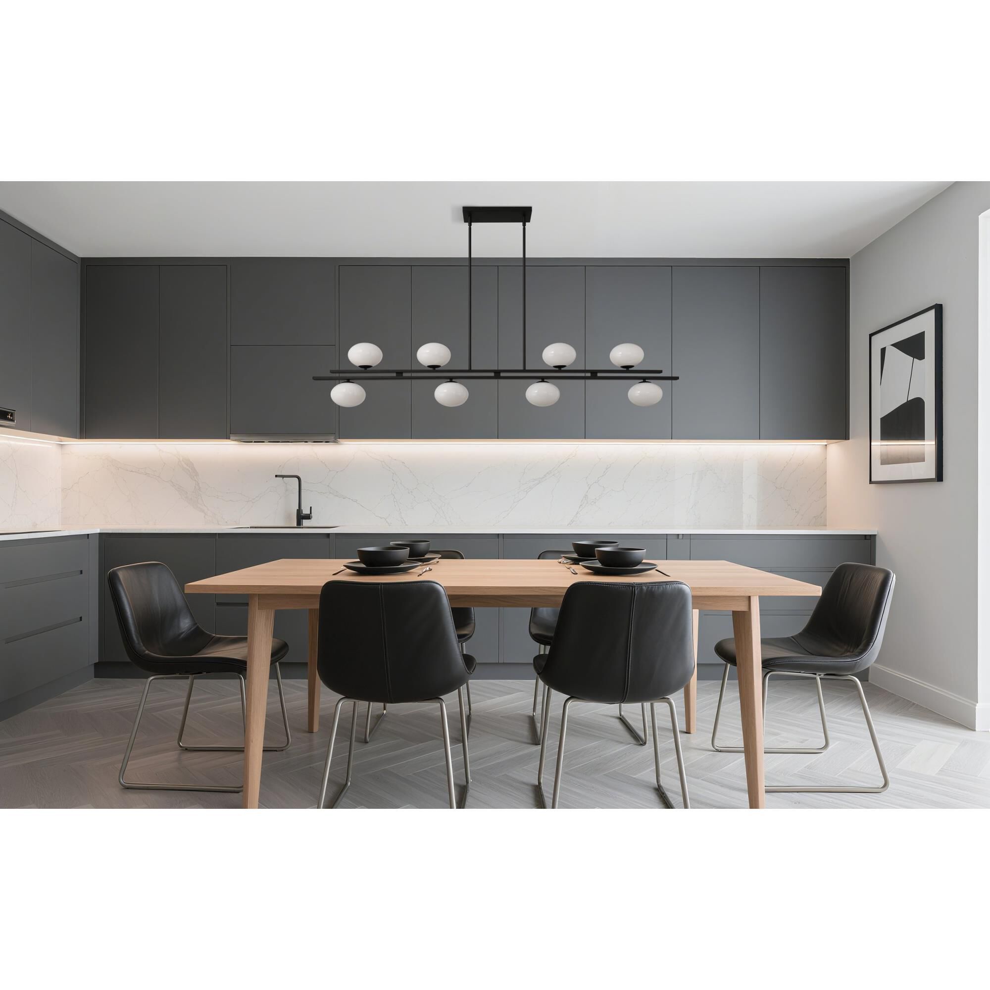 Shown in Matte Black finish and Opal glass