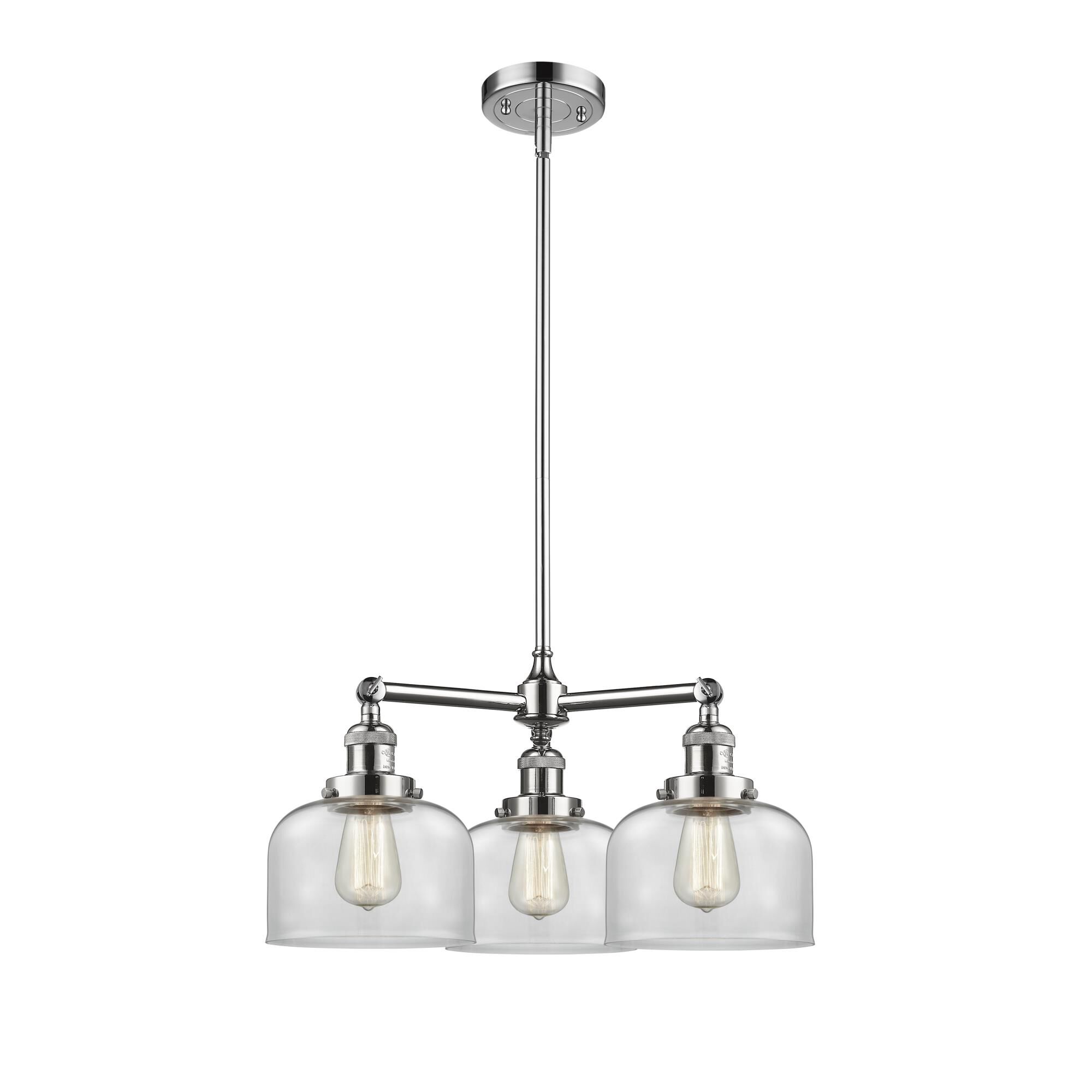 Shown in Polished Chrome finish and Clear glass