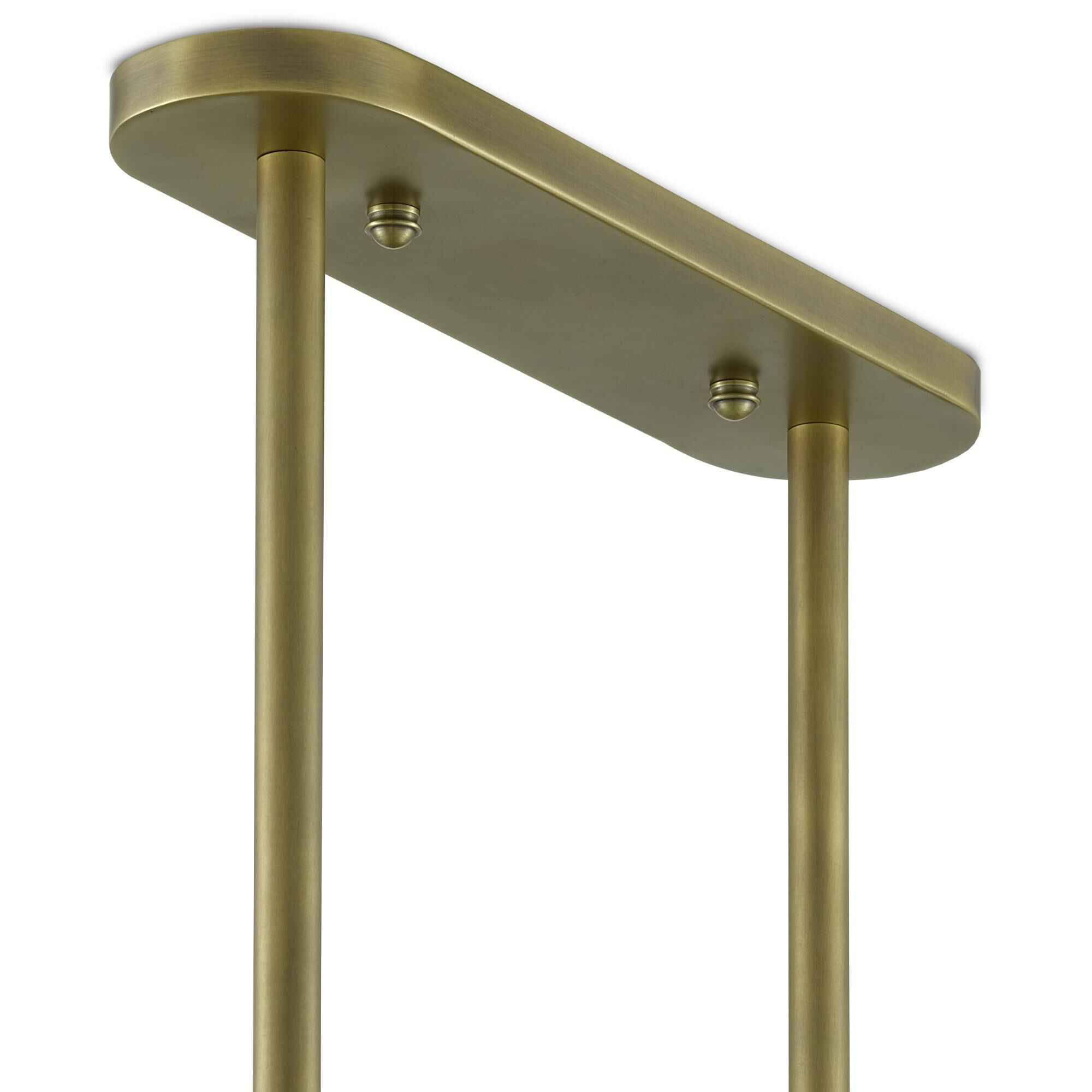 Shown in Antique Brass/Linen finish and Natural Linen shade