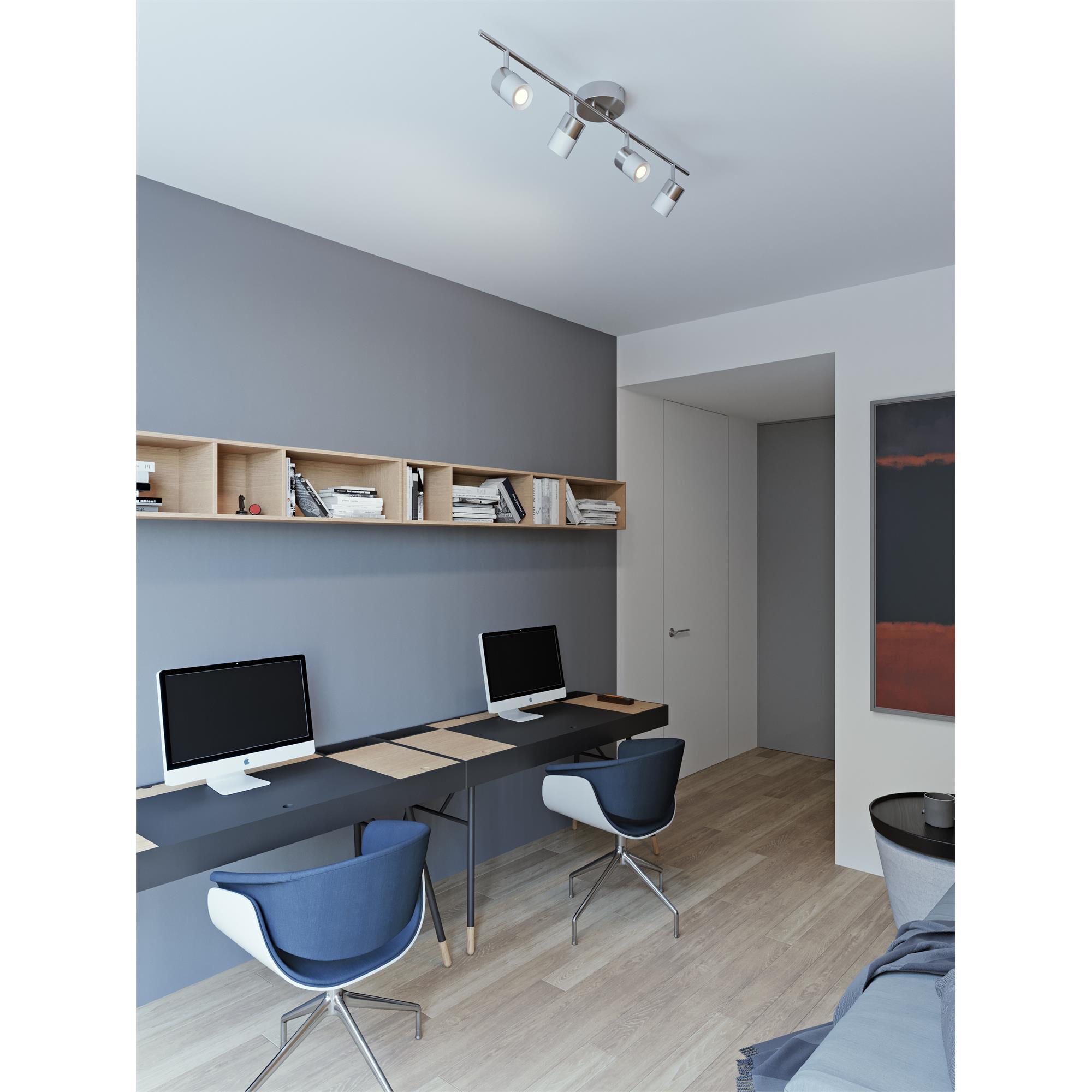 Shown in Satin Nickel, White finish and Frosted Clear glass and No Accent accent
