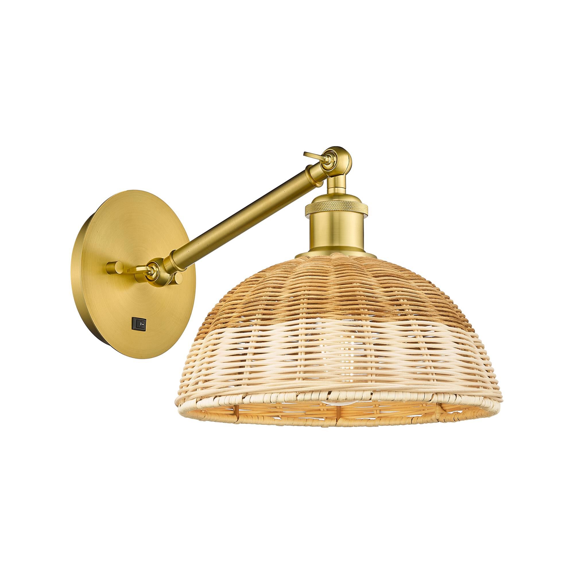 Shown in Satin Gold finish and Natural shade