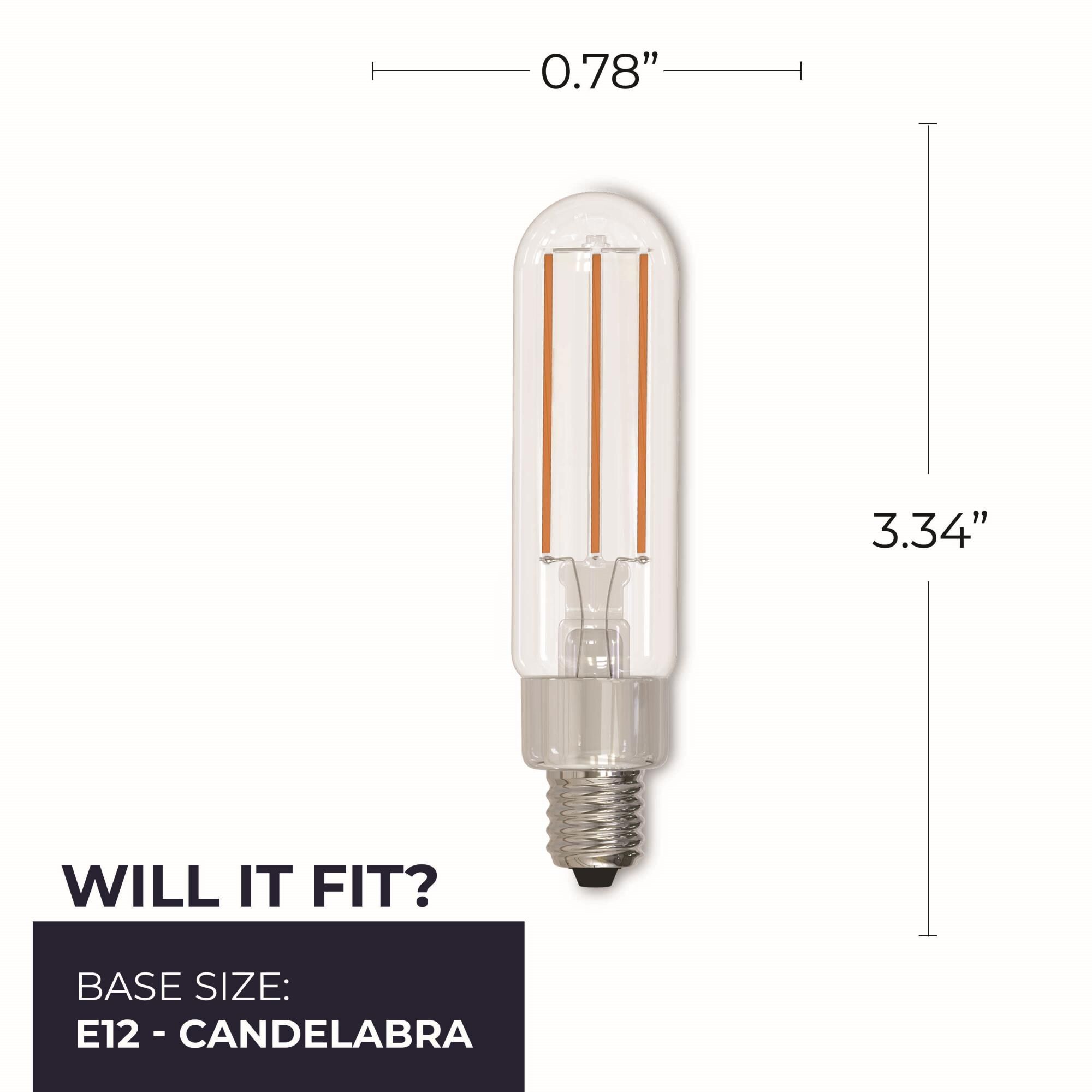 Dimmable 4.5 Watt 3000K T6 LED Light Bulb,