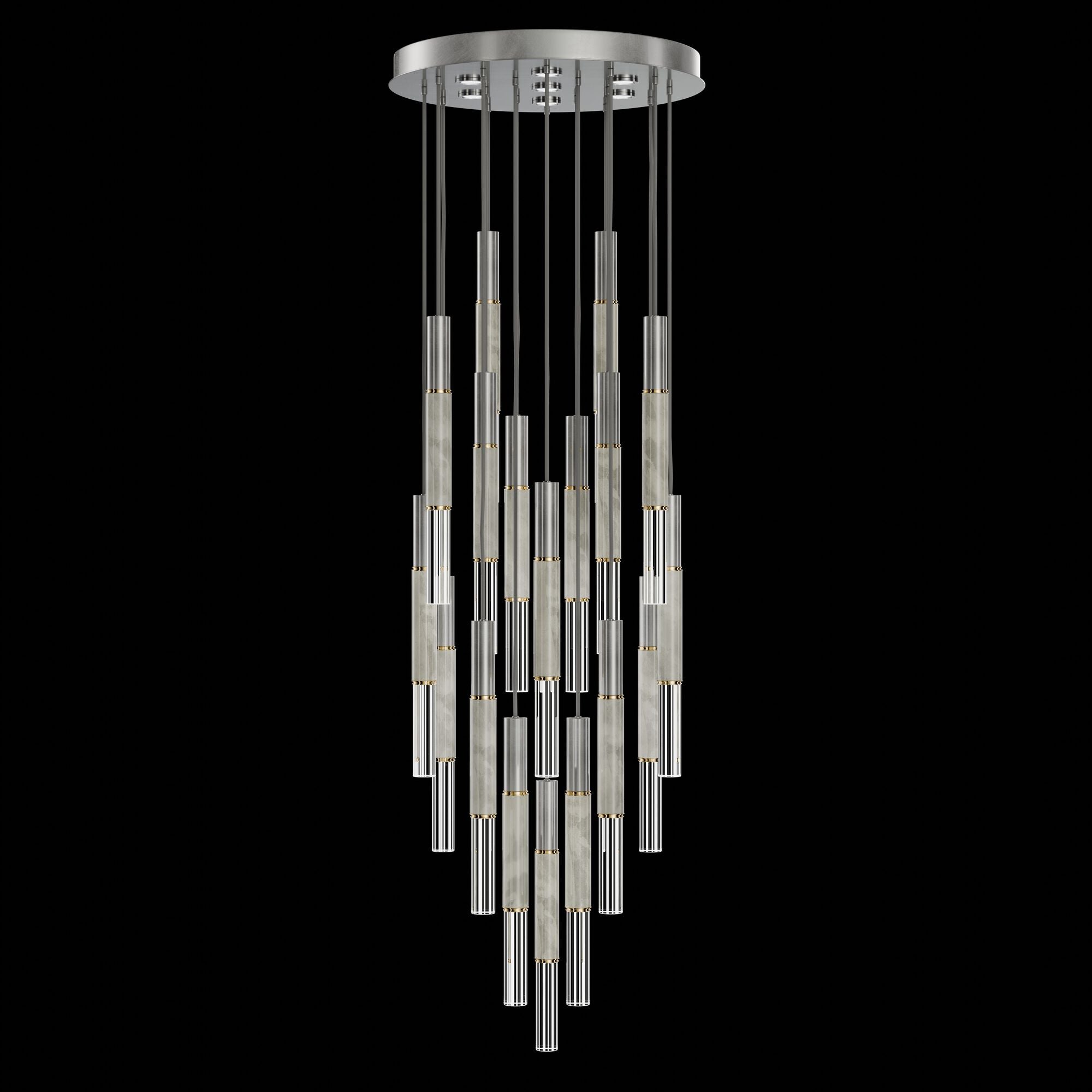 Shown in Silver finish and True crystal and False glass
