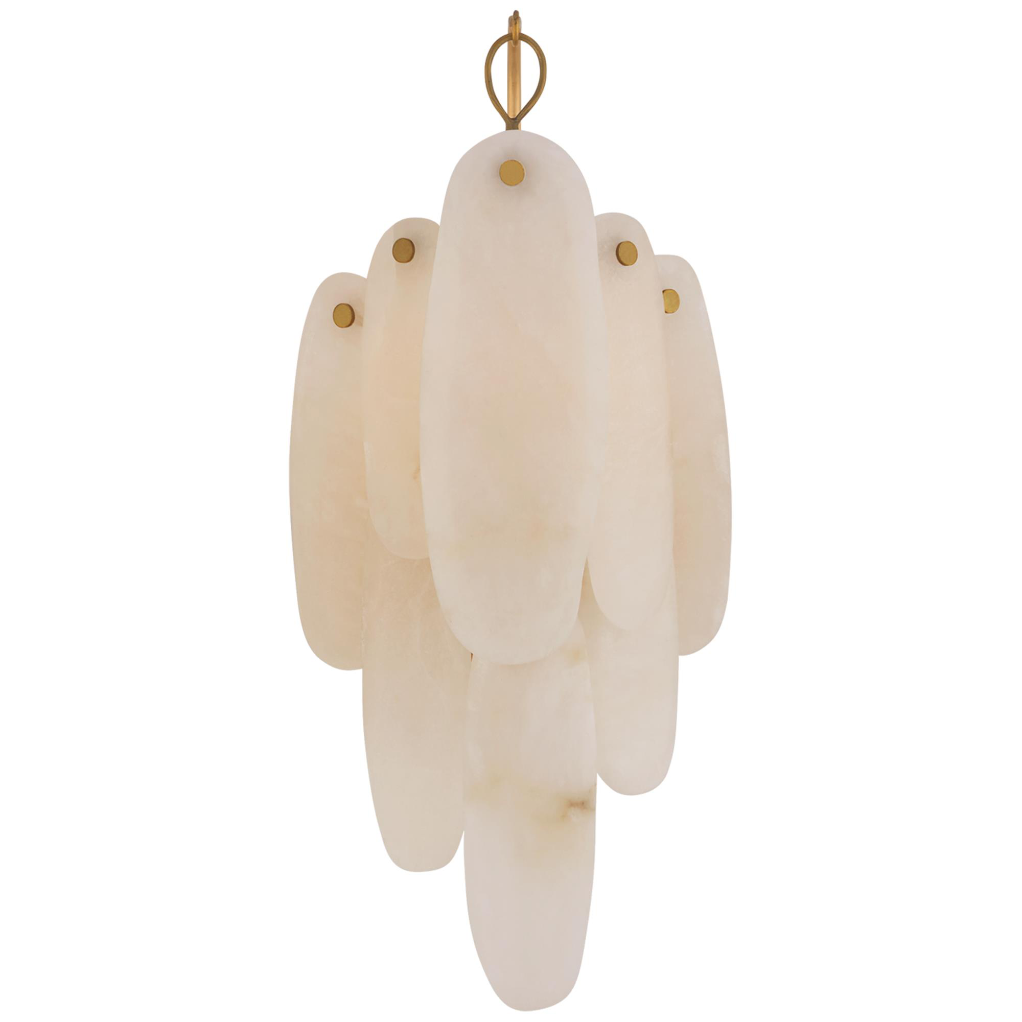 Shown in Antique-Burnished Brass finish and Alabaster shade