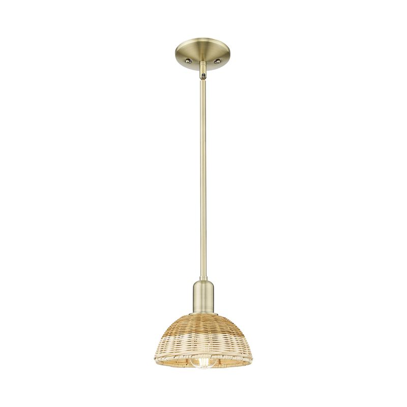 Bruno Marashlian Natural Ballston Dome 8 Inch Mini Pendant by Innovations Lighting