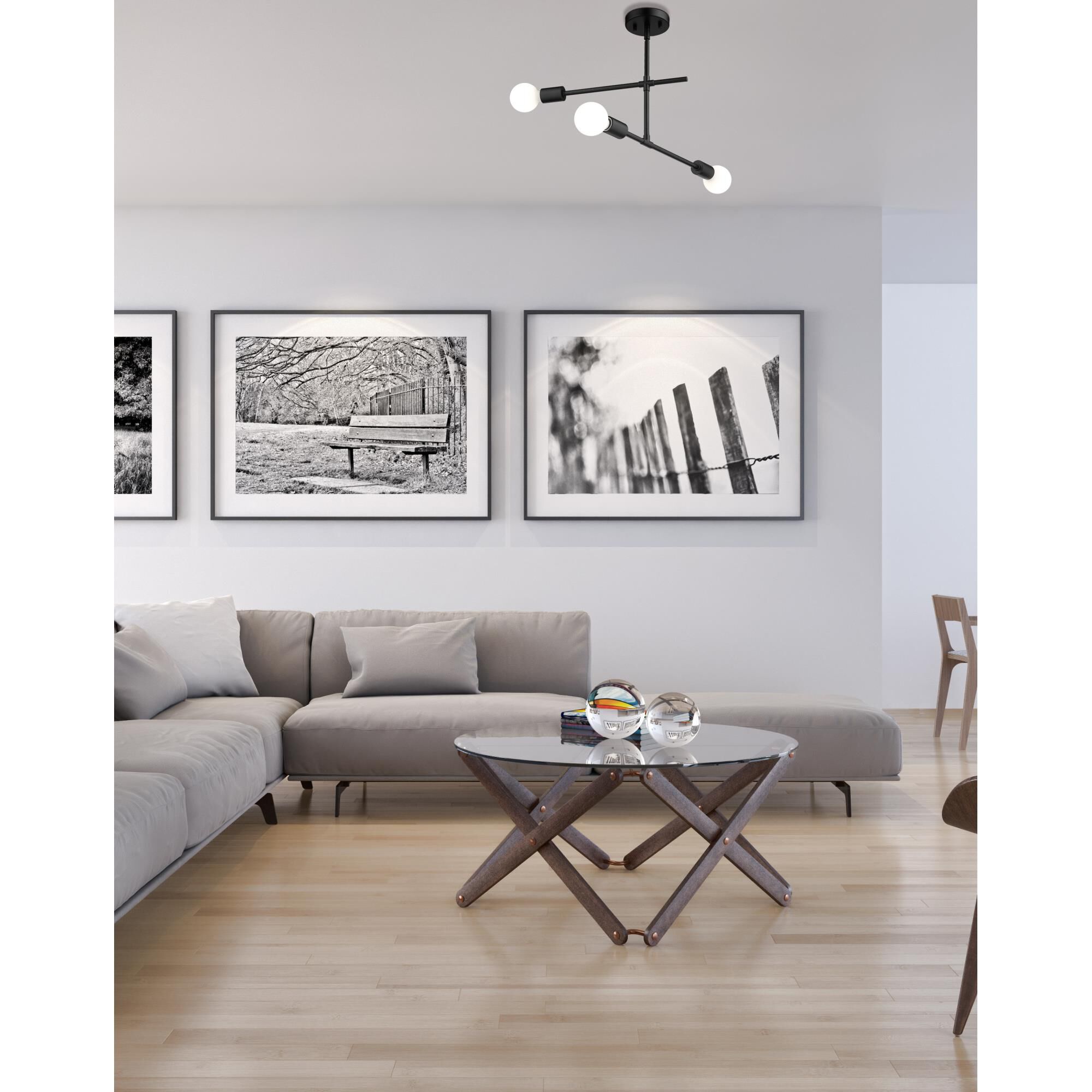 Modernist 23 Inch 3 Light Semi Flush Mount by Z-Lite