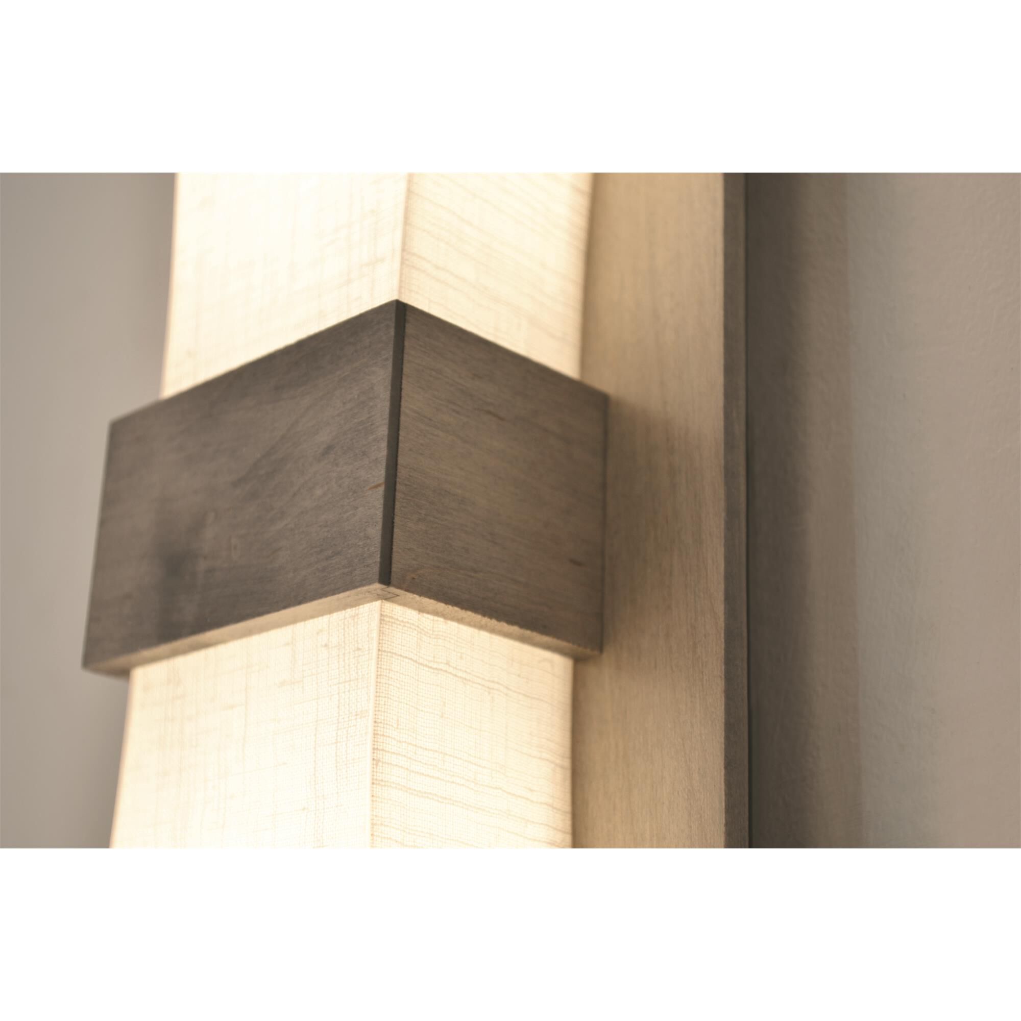 Shown in Weathered Grey finish and Linen White Fabric, Acrylic shade and No Accent accent