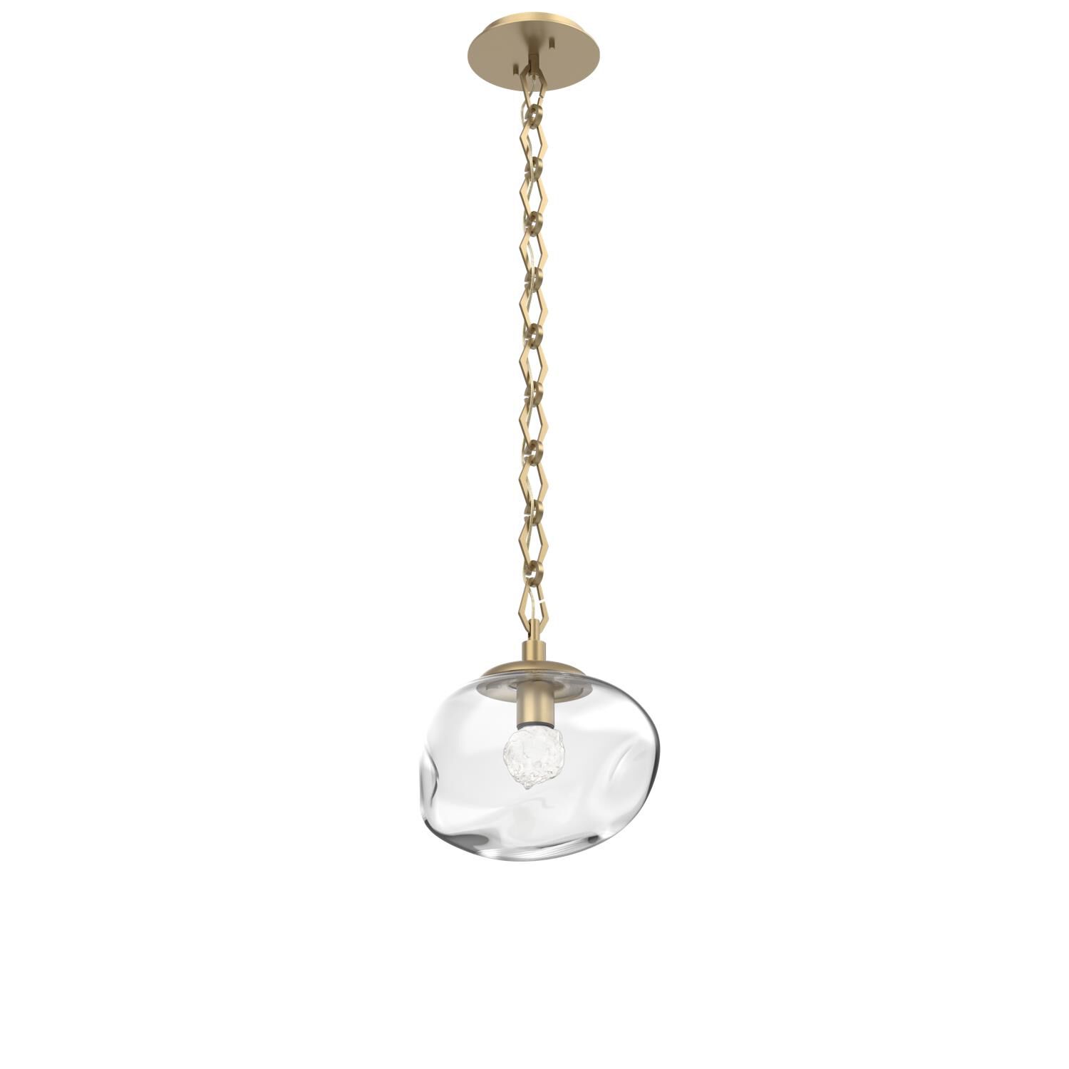 Shown in Gilded Brass finish and Clear with Rounded Gem glass
