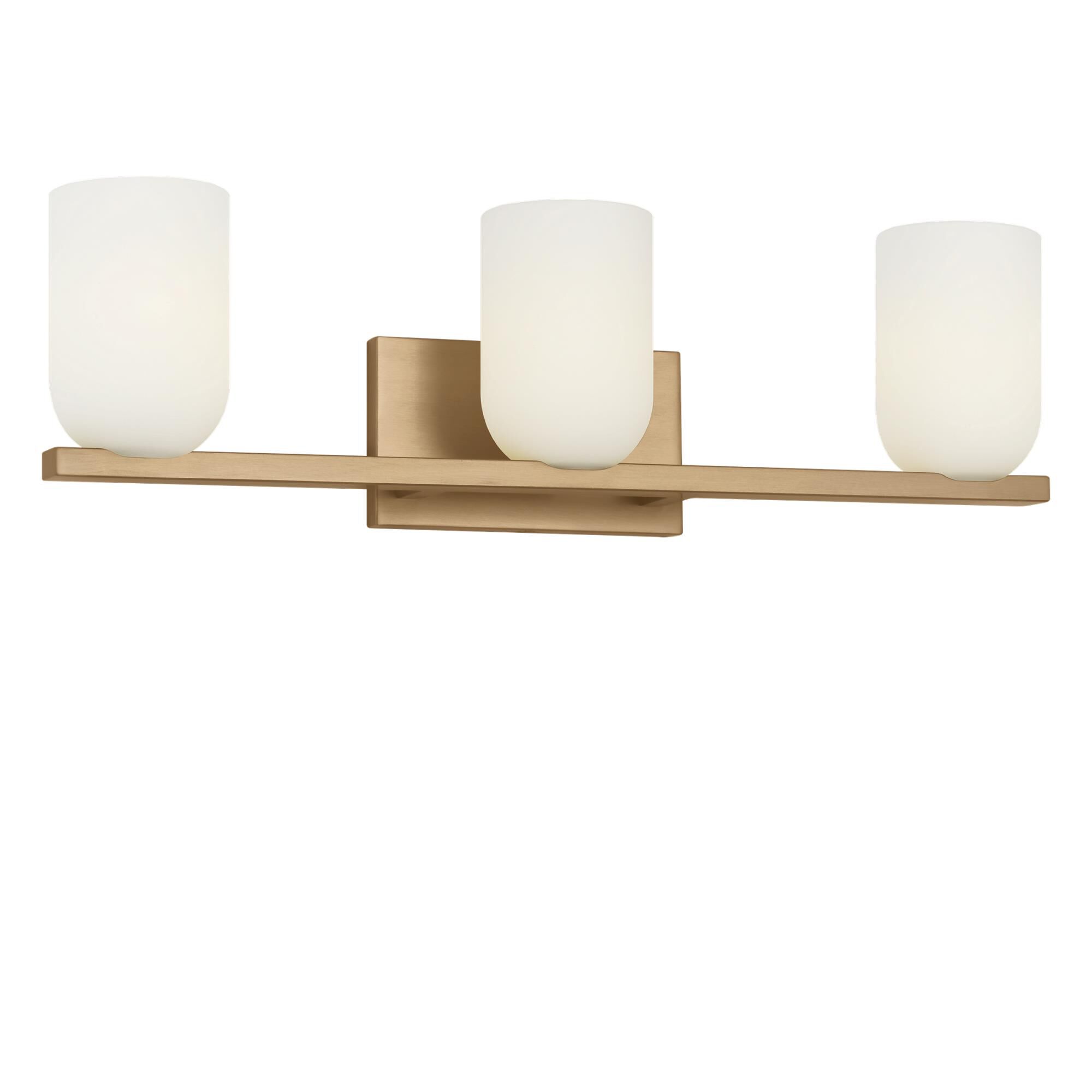 Shown in Satin Brass finish and Etched White glass