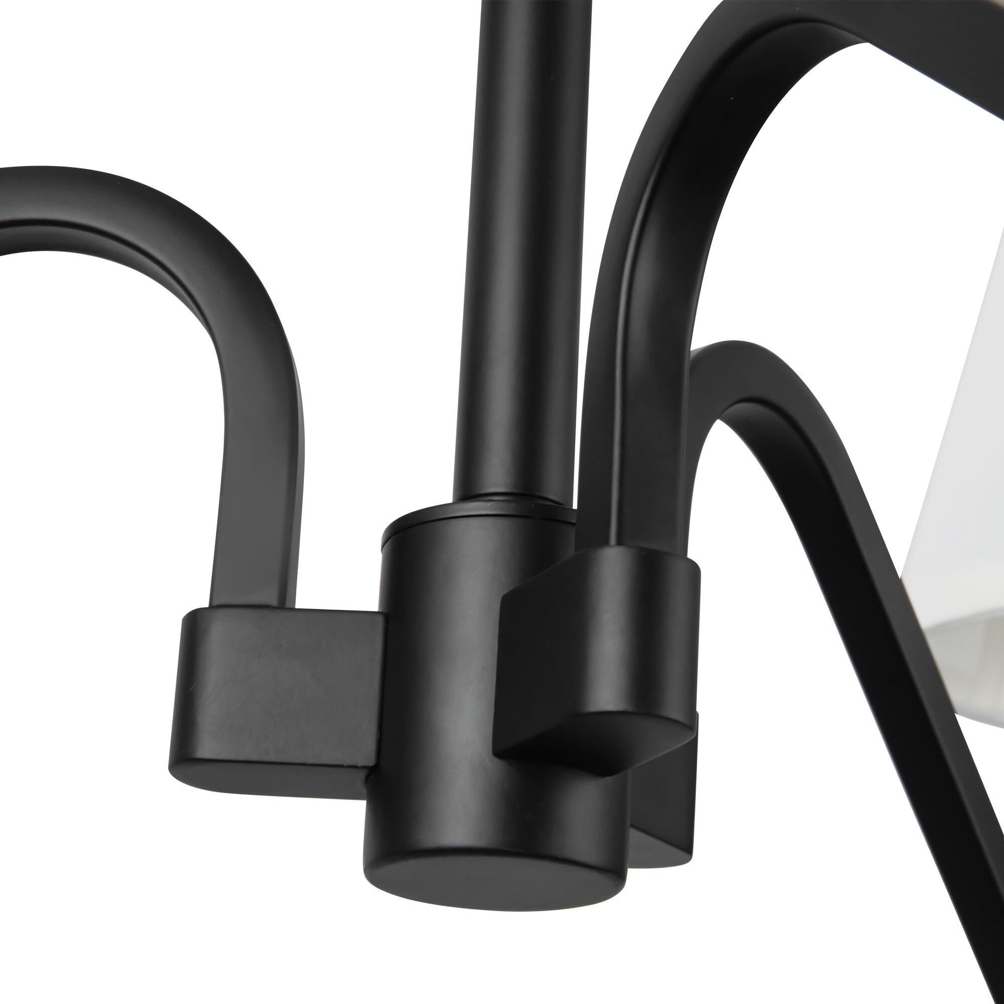 Shown in Matte Black finish and White Linen shade