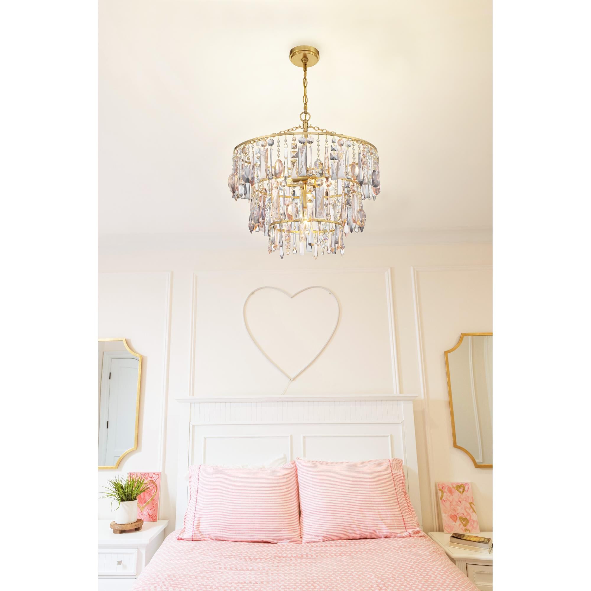 Shown in Antique Gold finish and Hand Cut crystal