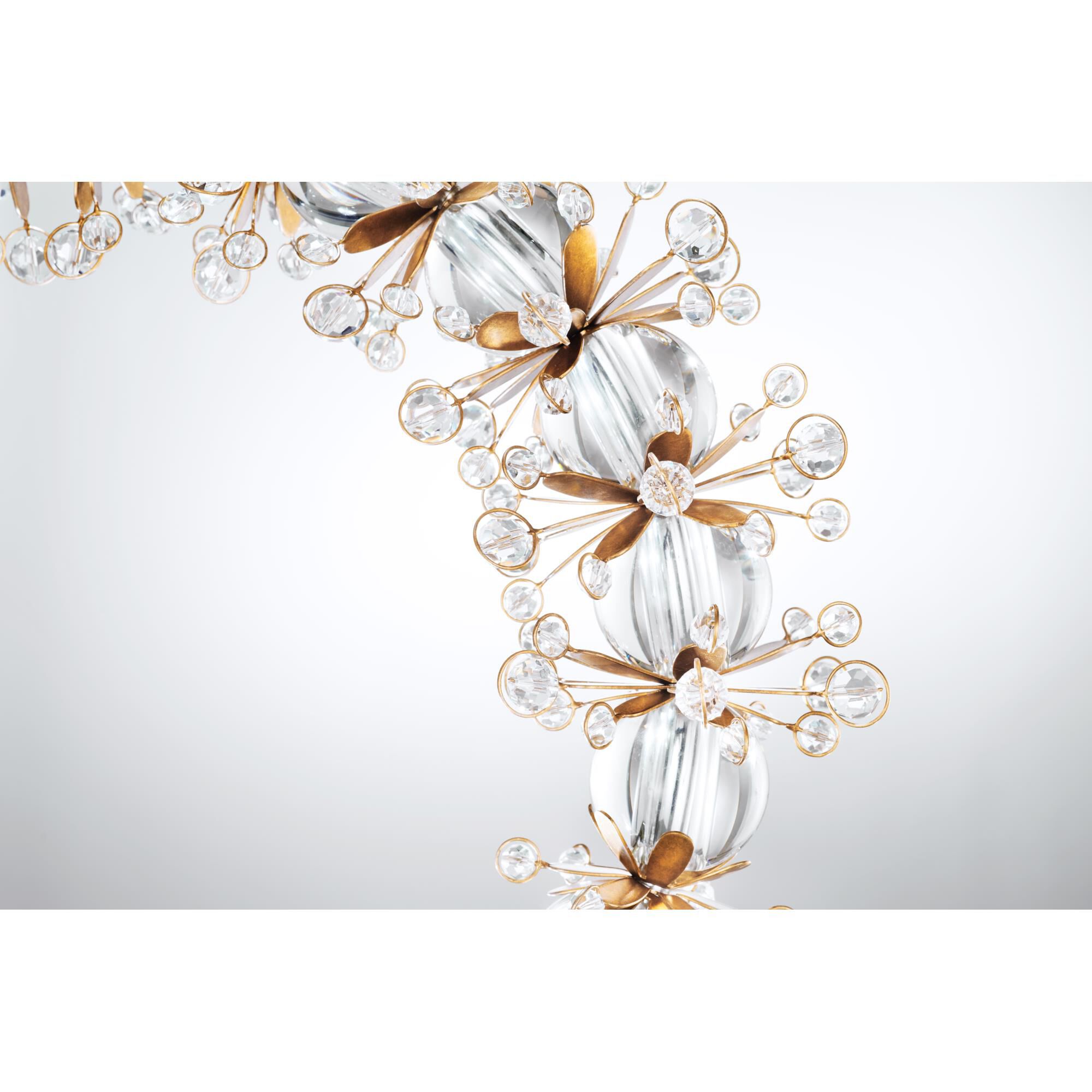 Shown in Heirloom Gold finish and Radiance crystal and Crystal glass