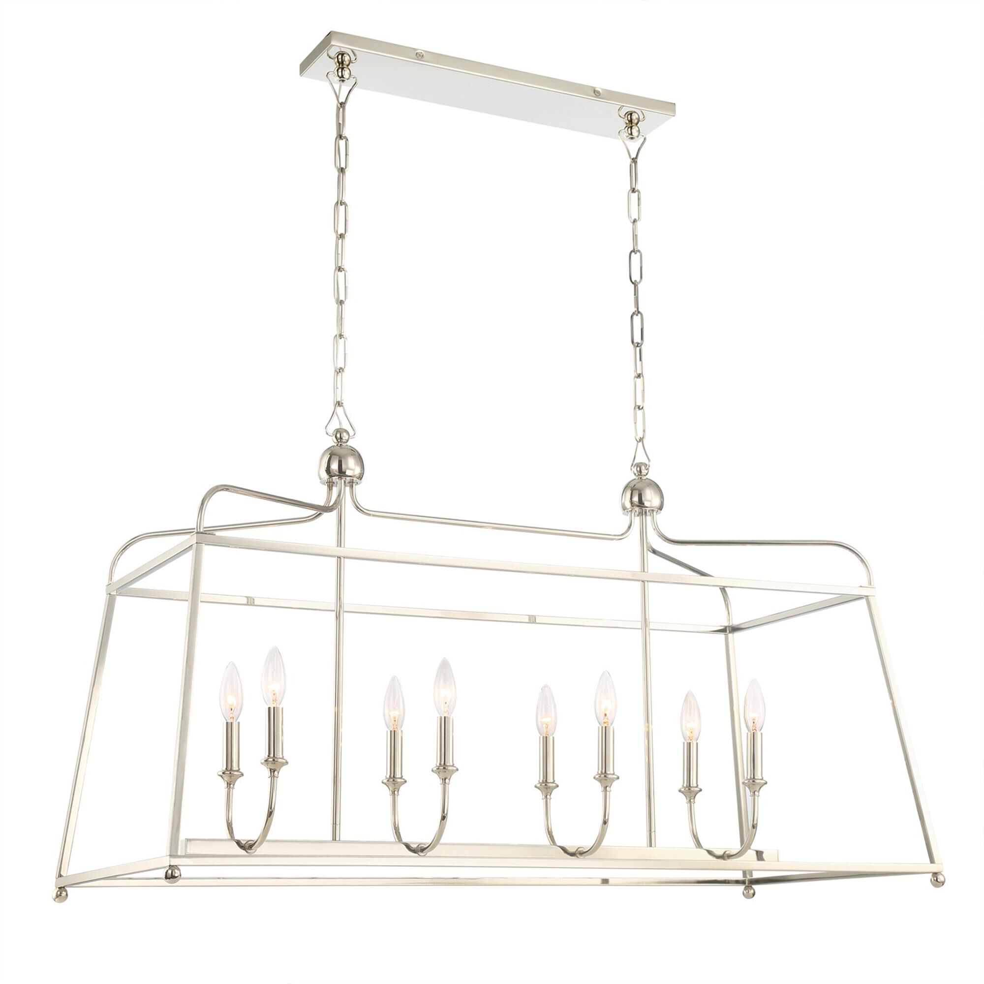 Shown in Polished Nickel finish and White Silk glass and White Silk shade