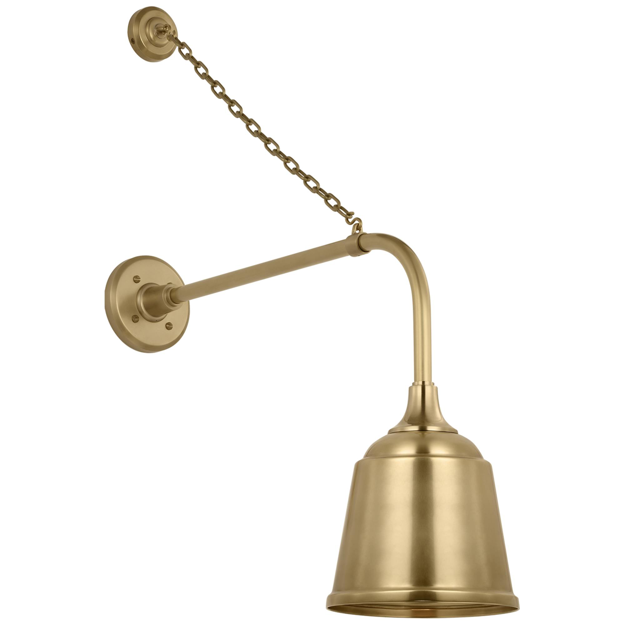 Shown in Hand-Rubbed Antique Brass finish and Gold shade
