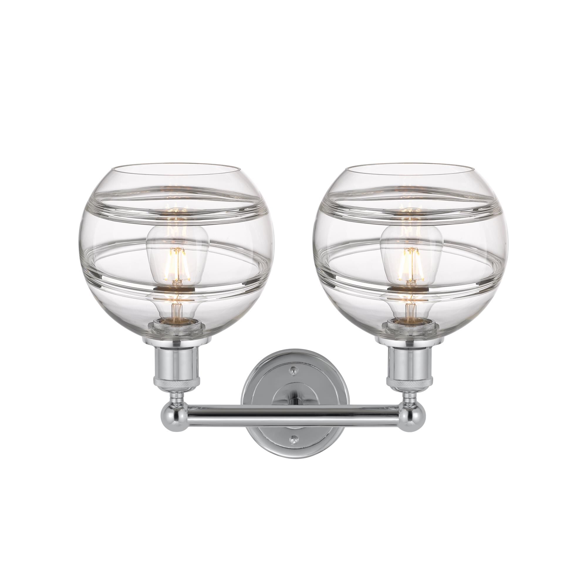 Shown in Polished Chrome finish and Clear glass