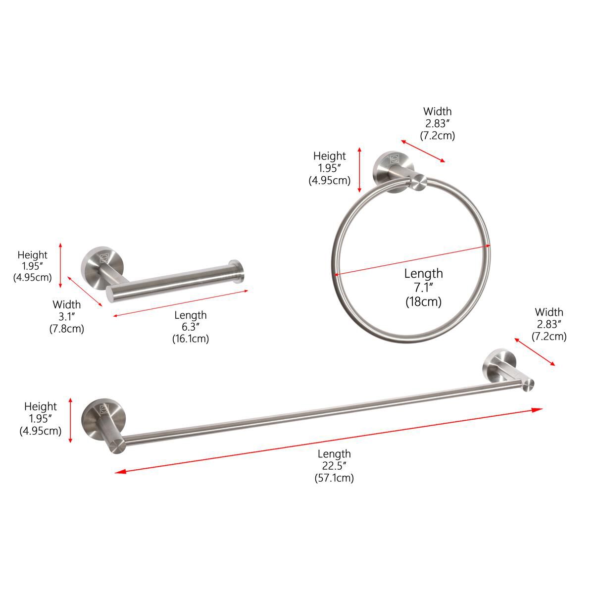 Alma 3 Piece Towel Bar Set by Elegant Decor